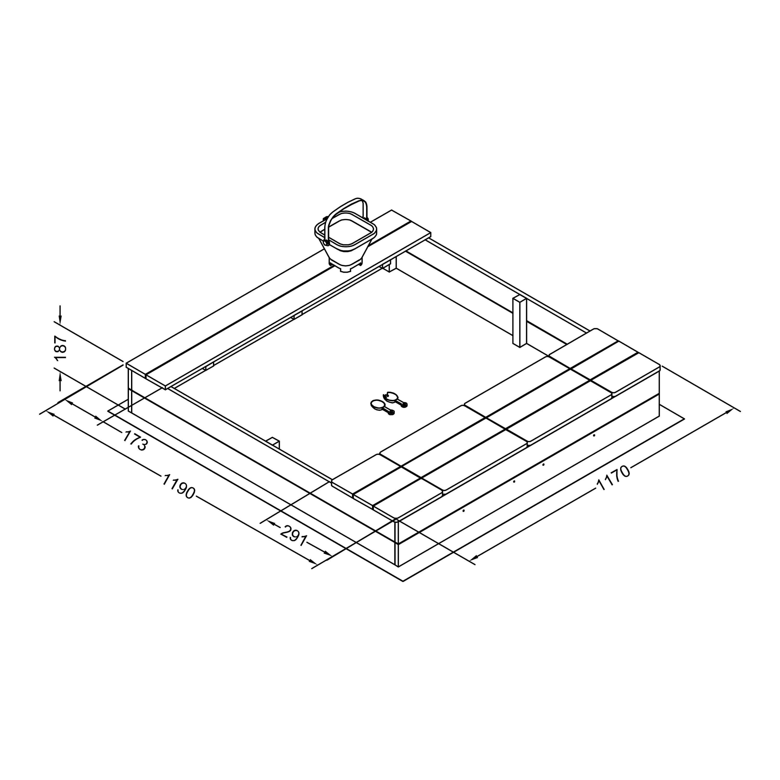 AXI Evy Sandkasten mit Wasserbecken und Stauraum Grau/Braun