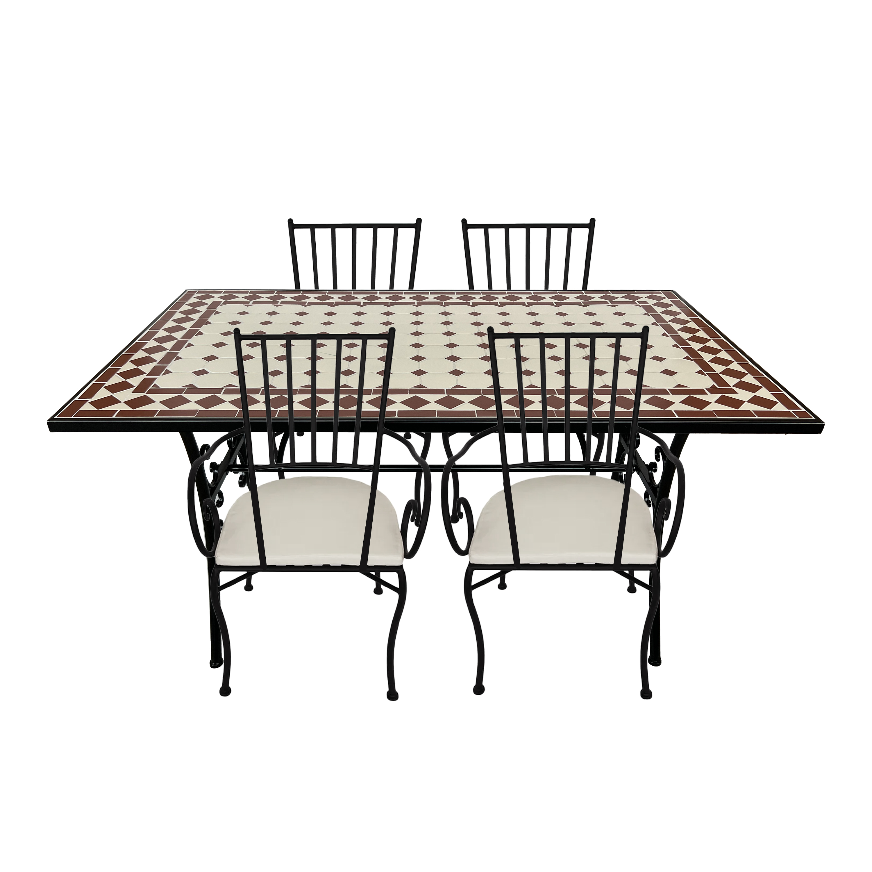 AXI Leonie Mosaik Bistro Set 5-teilig Rot/Weiß