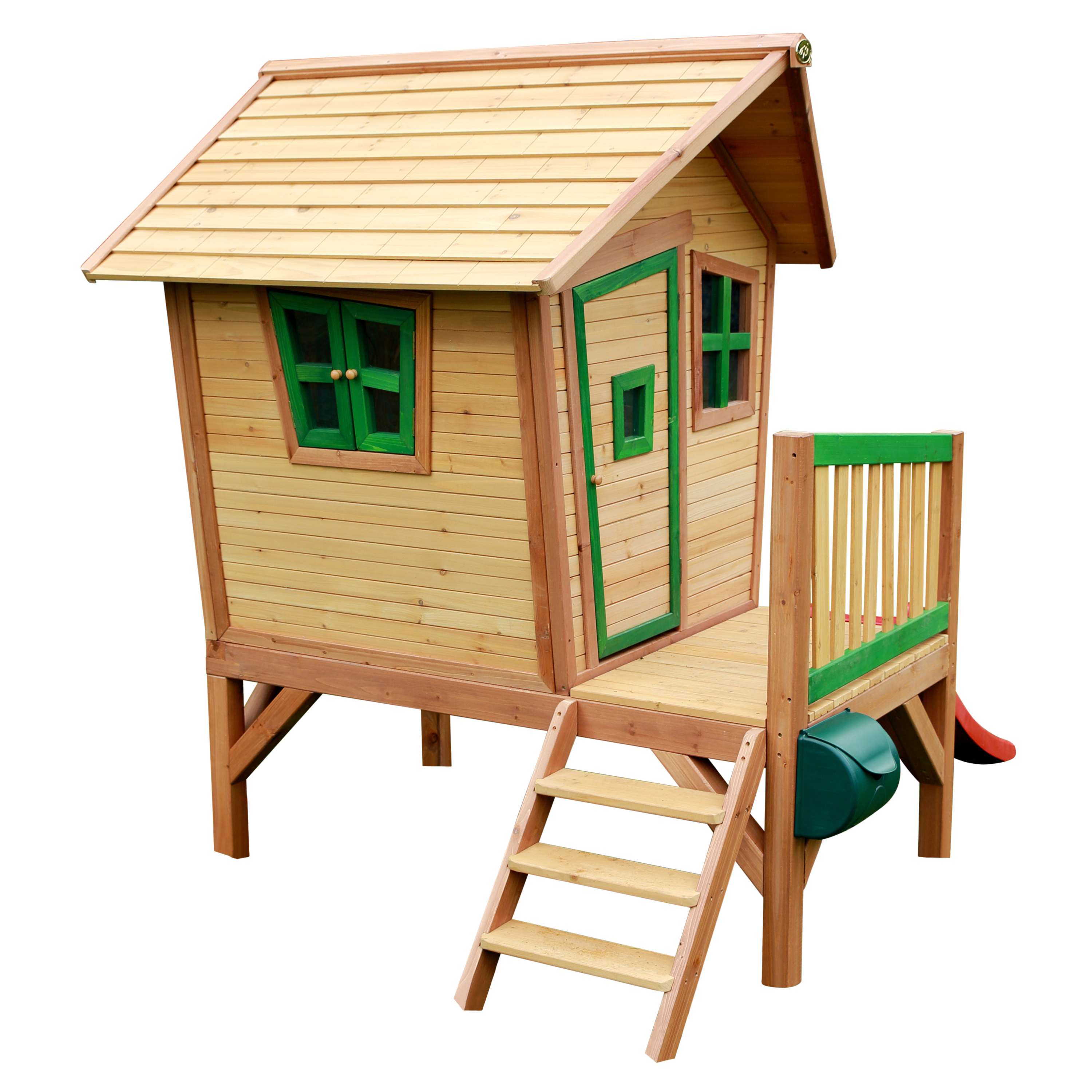 AXI Robin Playhouse Brown/Green - Red Slide