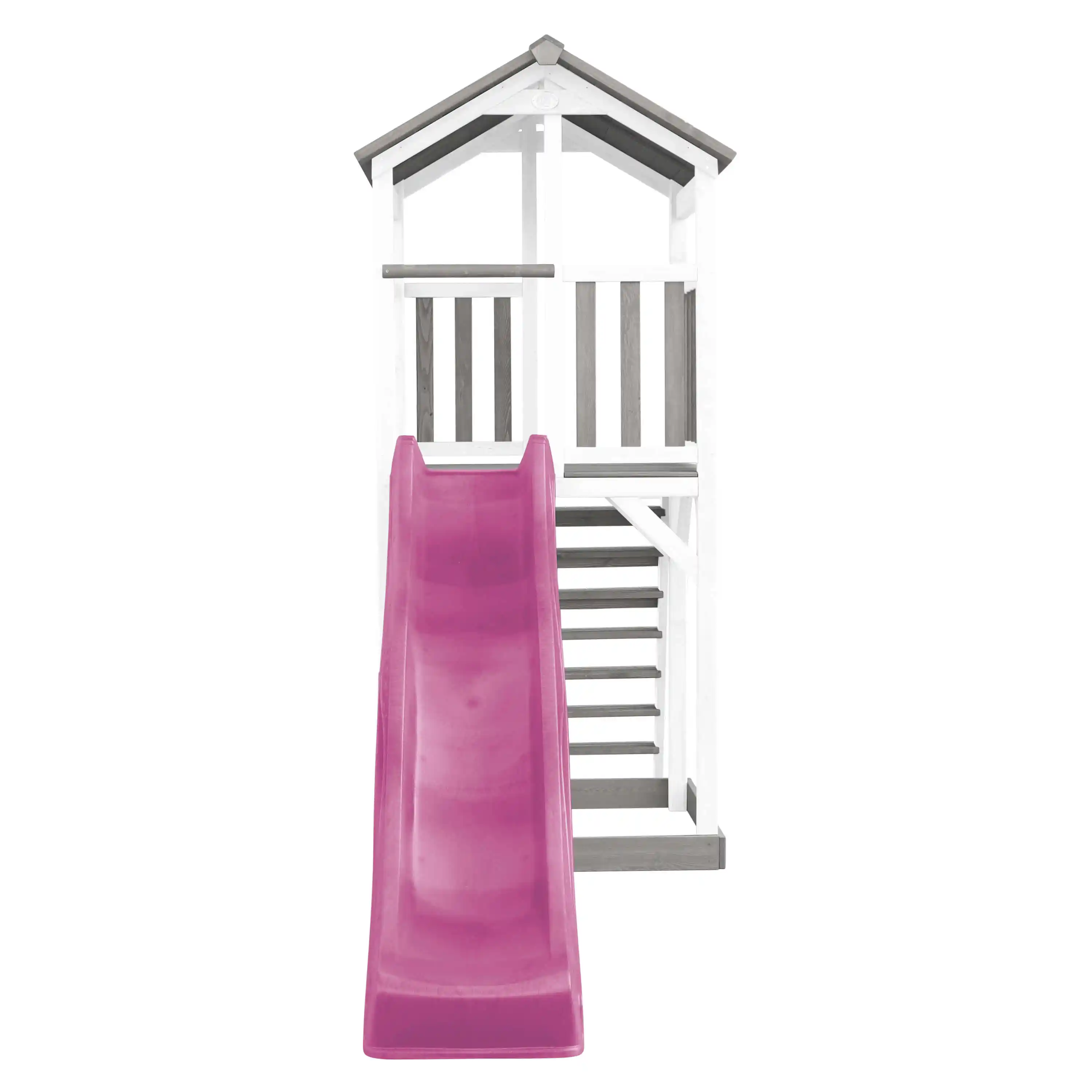 AXI Beach Tower Speeltoren Grijs/wit - Paarse glijbaan