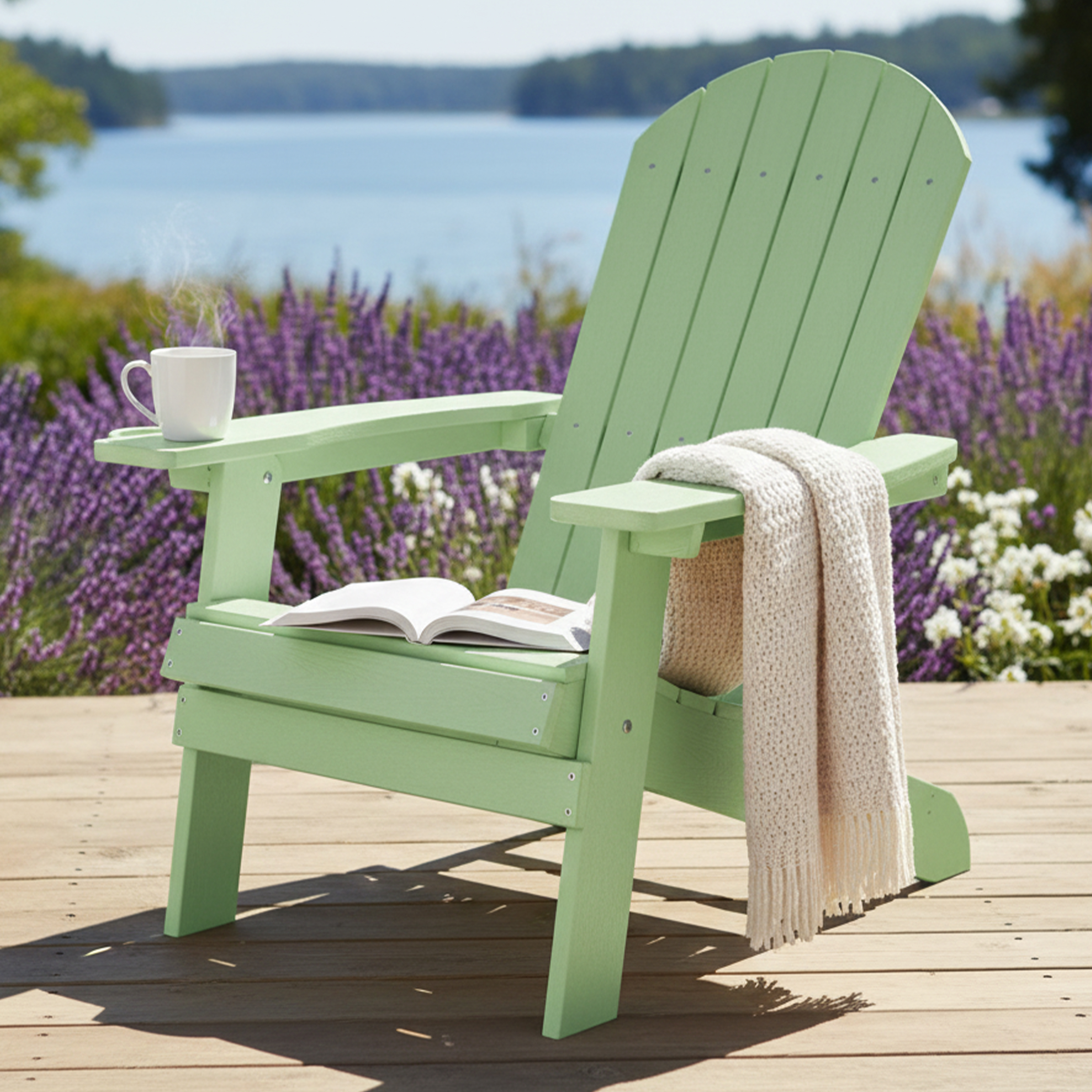 AXI Claire Folding Adirondack Chair Plastic Pastel Green
