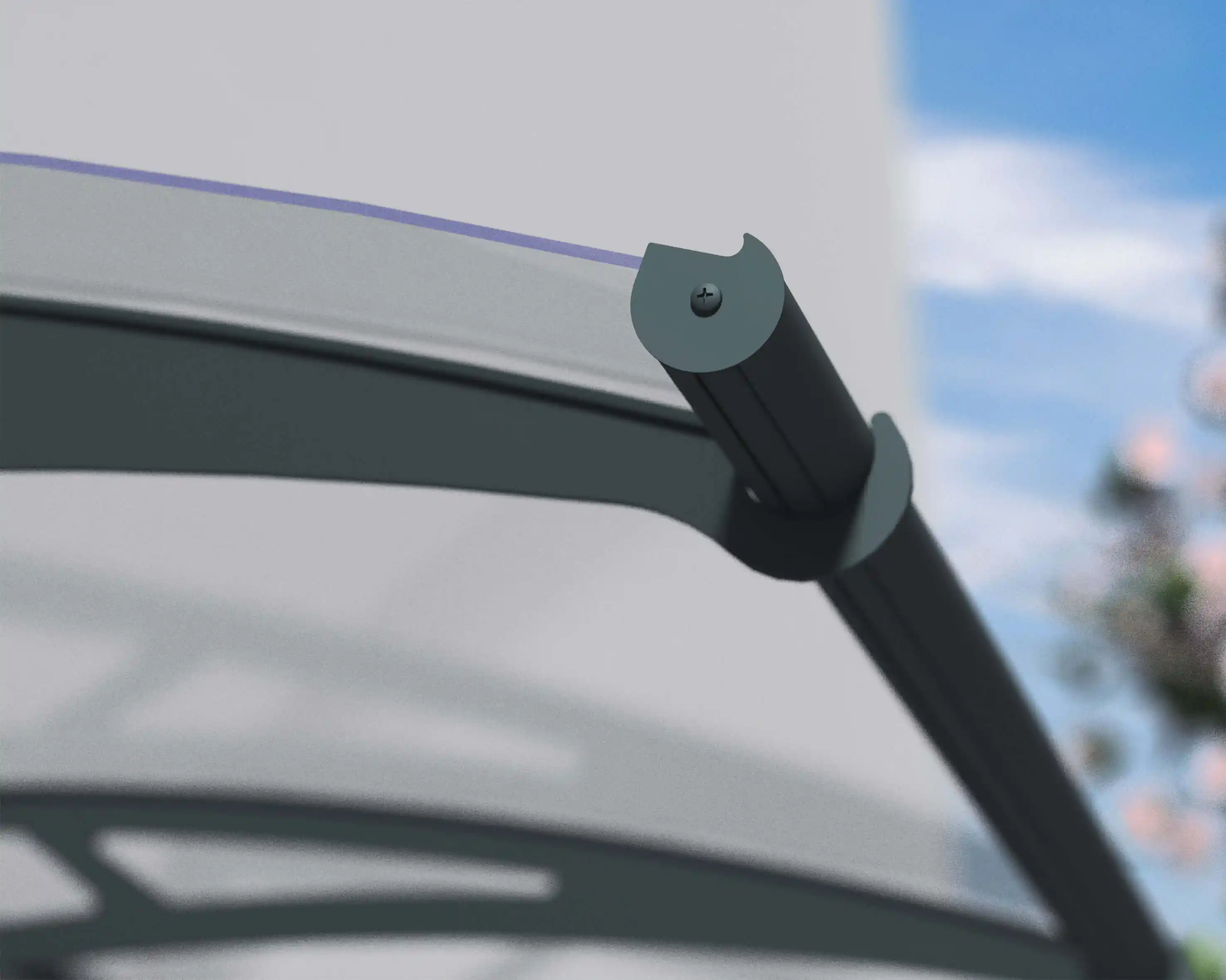 Canopia Aquila 412X91 cm Deur en Veranda Luifel Donkergrijs Helder