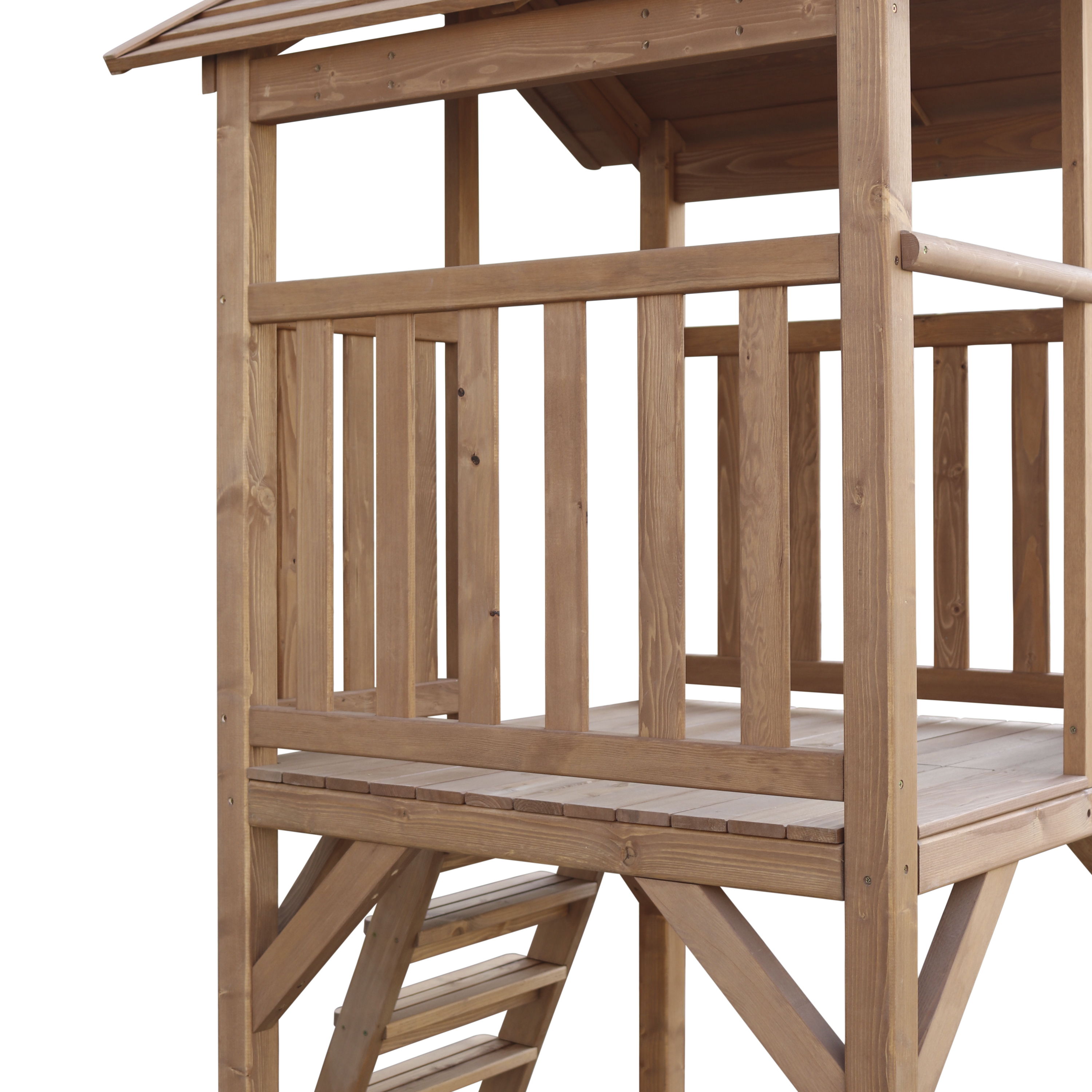 AXI Beach Tower with Double Swing Set Brown - White Slide
