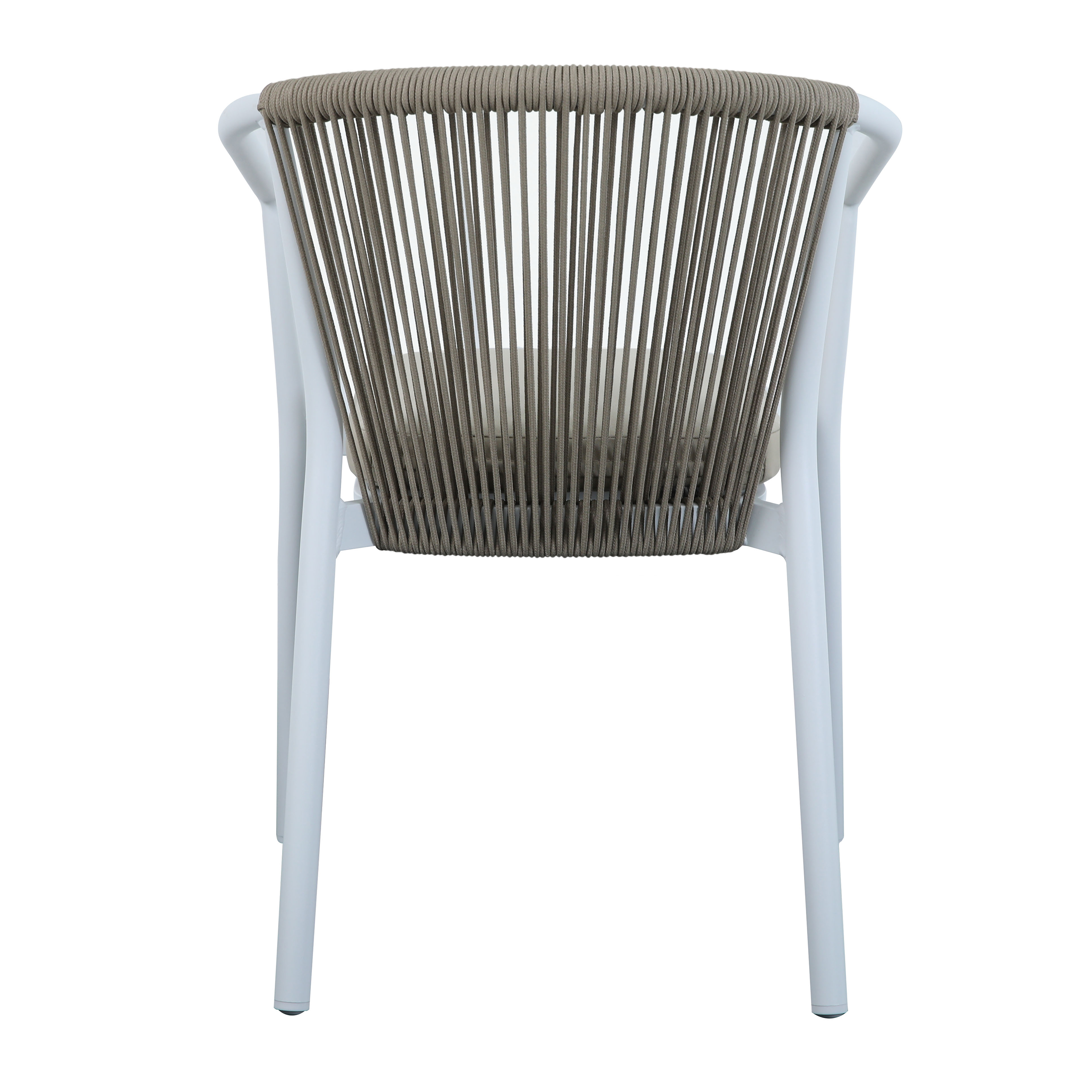 AXI Suvi Garden Set with 4 Chairs White with Teak-look Polywood