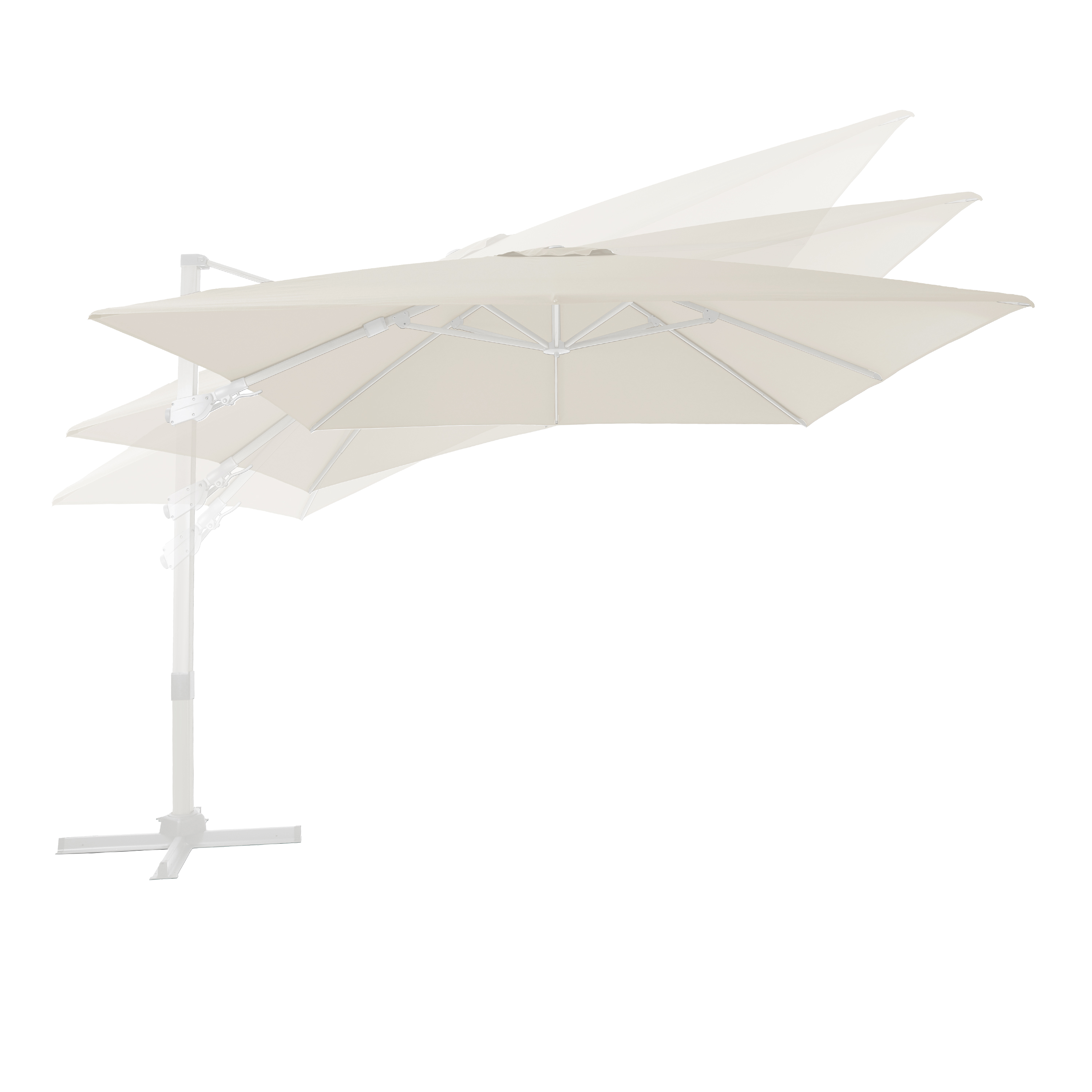 AXI Apollo Premium Cantilever Parasol 300x300cm - White/Beige-8720365063510 AXI Apollo Premium Cantilever Parasol 300x300cm - White/Beige