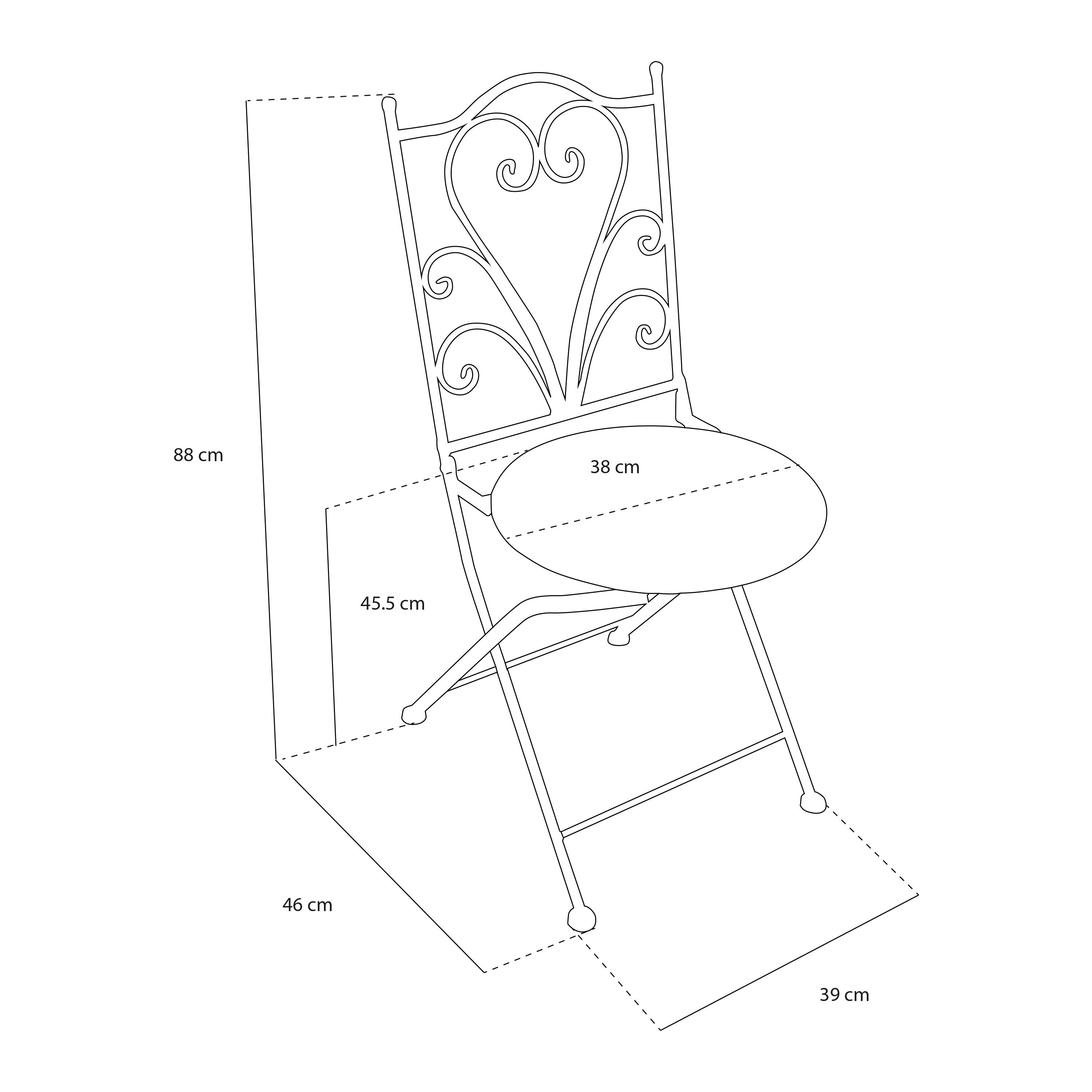 AXI Eloise Bistro Set Metall Gestanztes Anthrazit