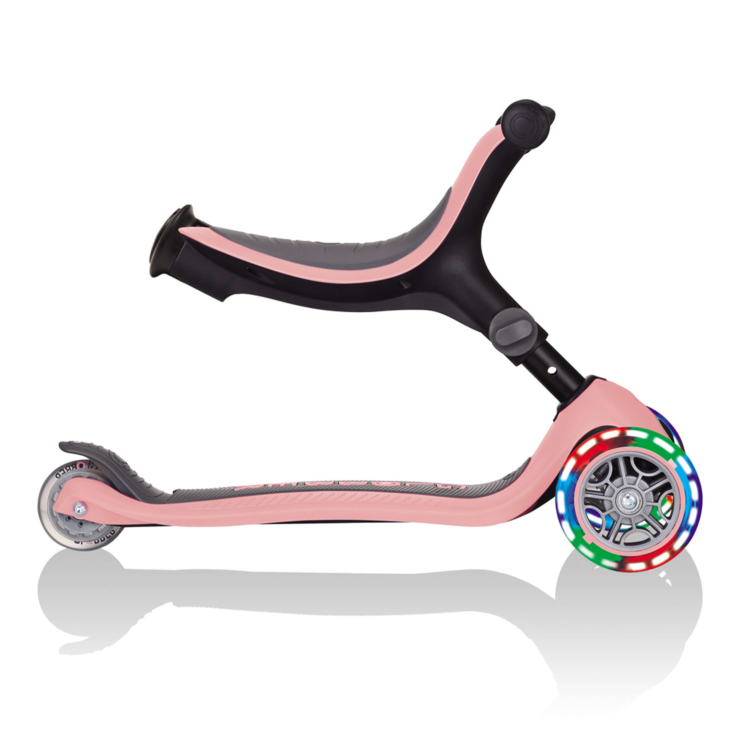 Globber Go Up Foldable Plus Lights 3-in-1 Step Pastel Roze