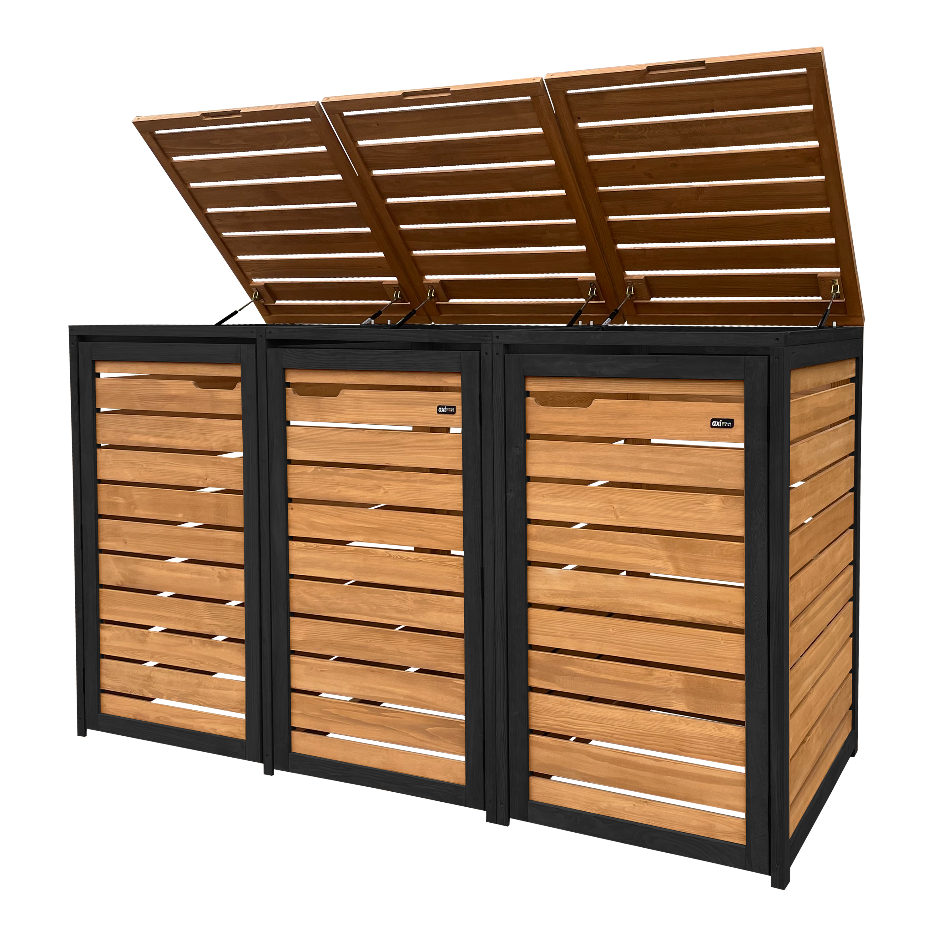 AXI Lex Wooden Bin Storage Brown/Black - 3 bins