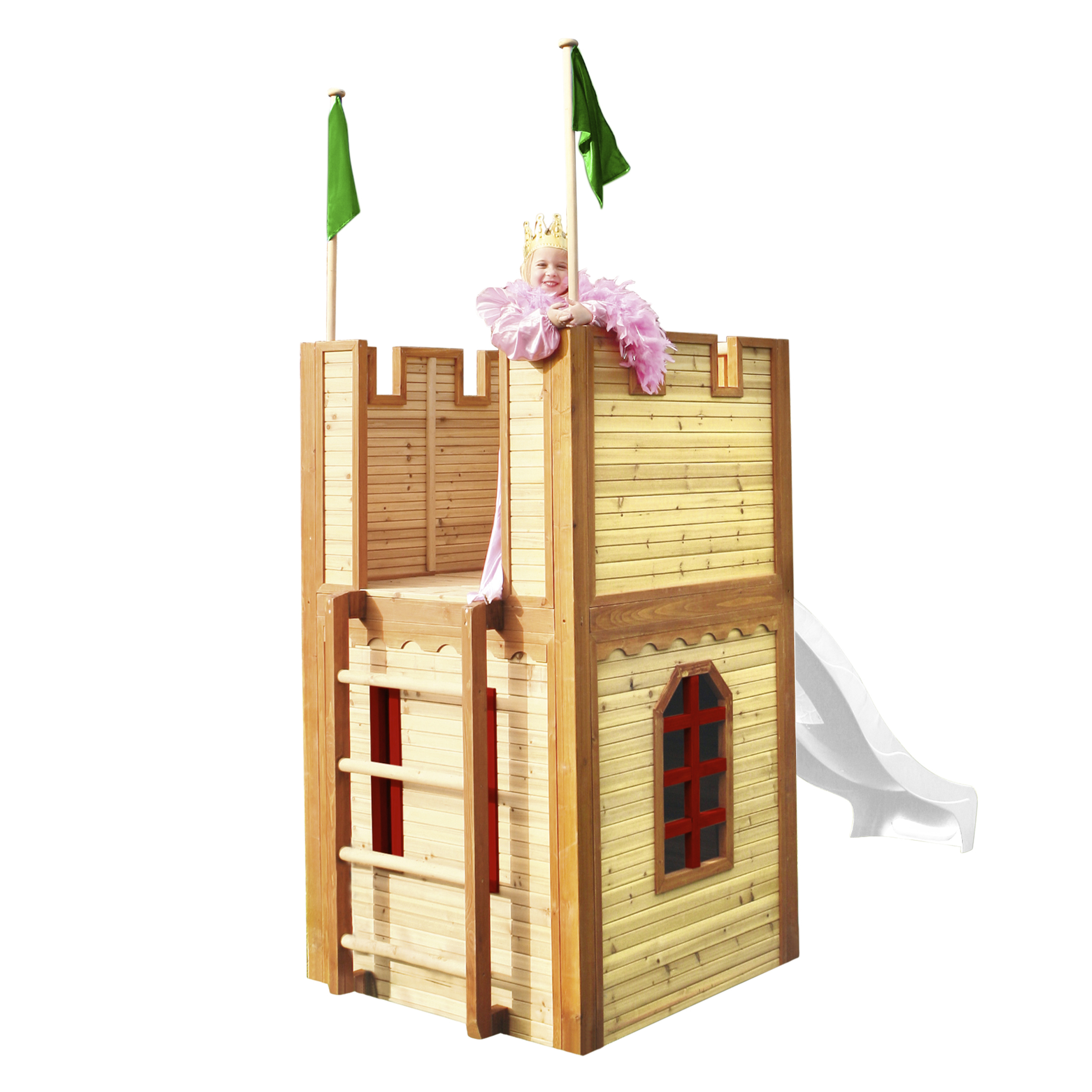 AXI Arthur Playhouse Brown/Red - White Slide-8717973937937 AXI Arthur Playhouse Brown/Red - White Slide