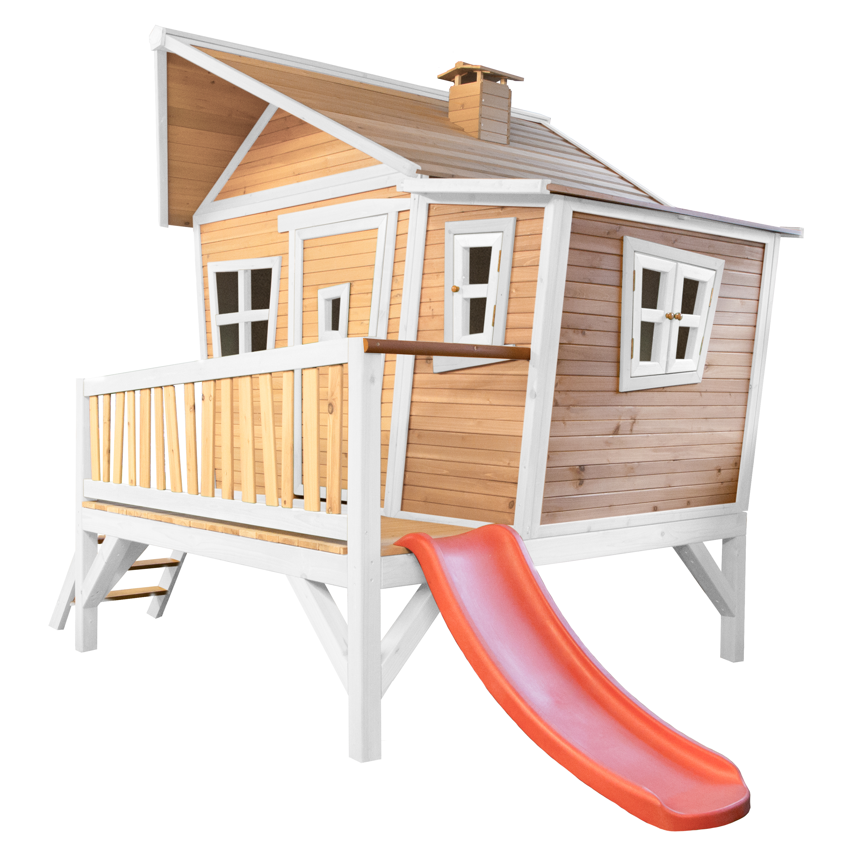 AXI Emma Playhouse Brown/White - Red Slide