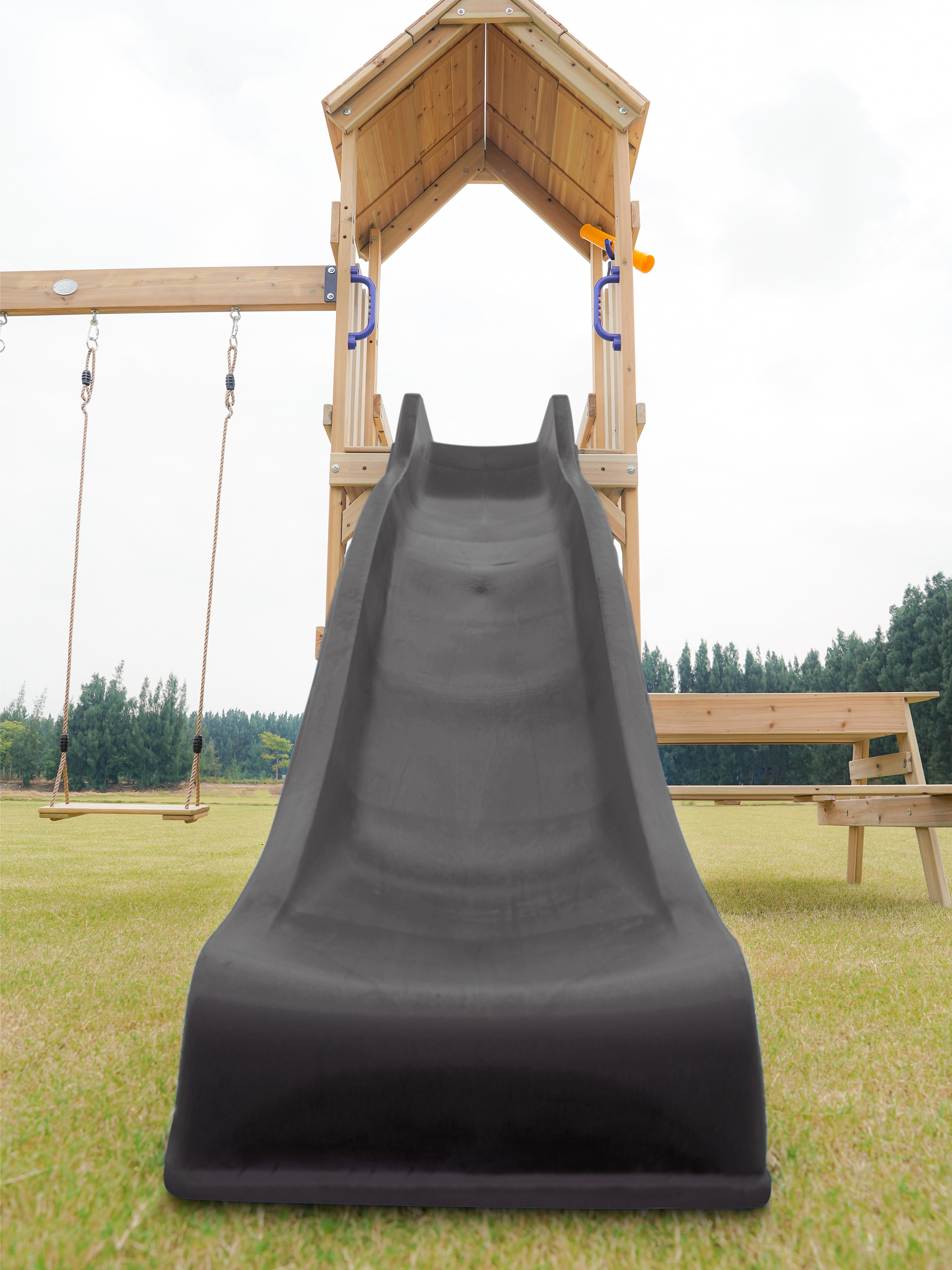 AXI Mette Playground with Double Swing Brown - Grey Slide 
