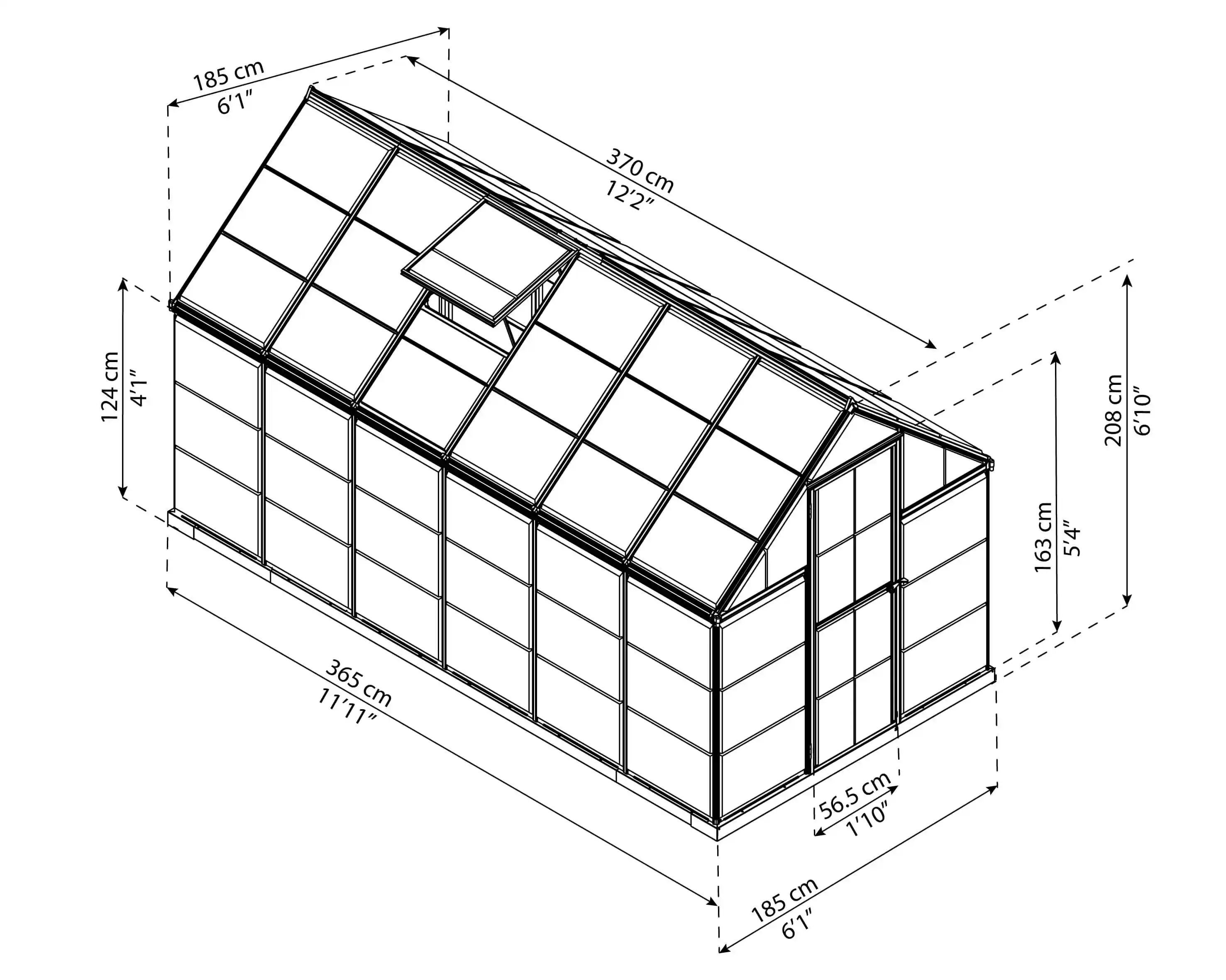 Canopia Harmony 370X185X208 cm Tuinkas Zilver Helder