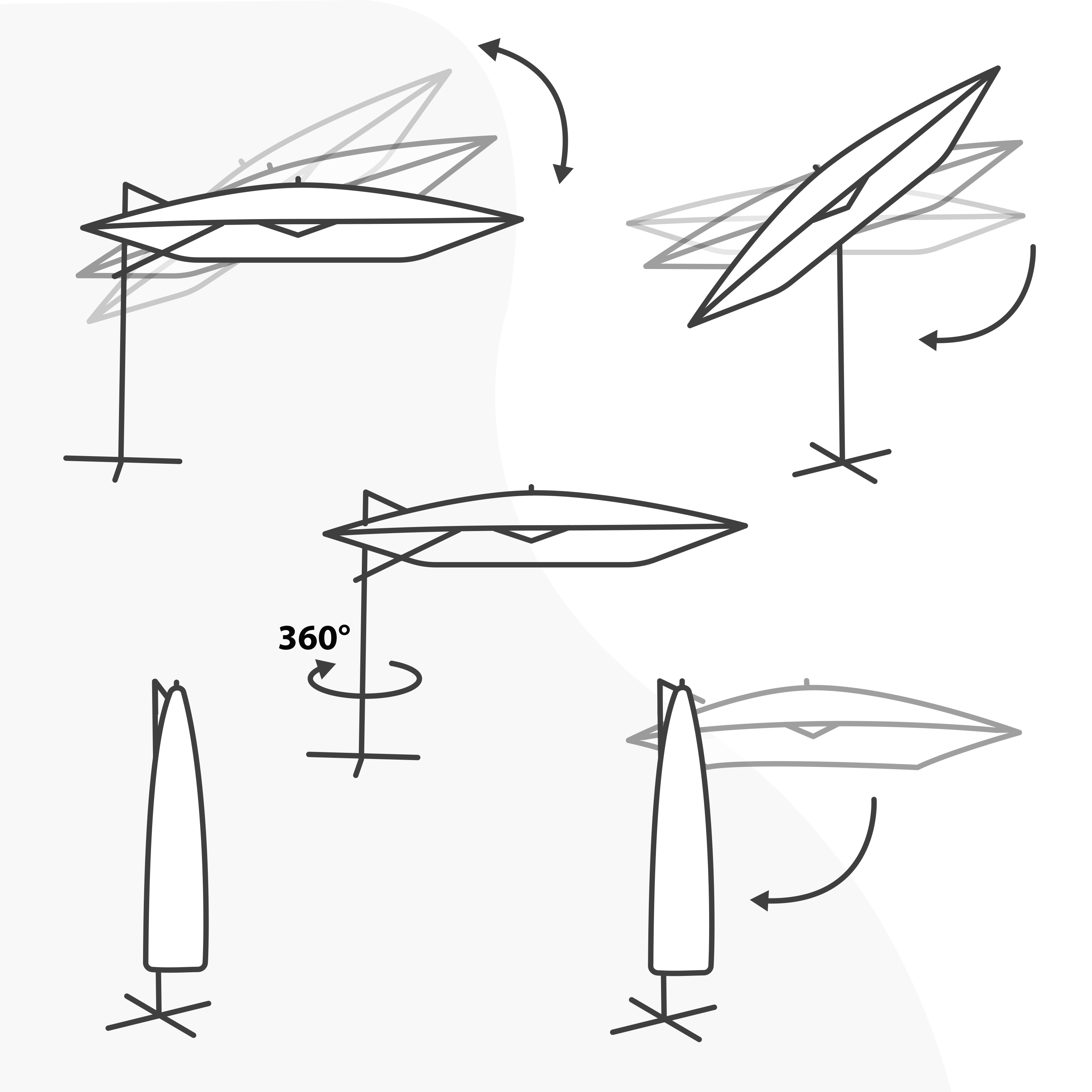 AXI Alina Cantilever Parasol 300x300cm Oak-look /Beige