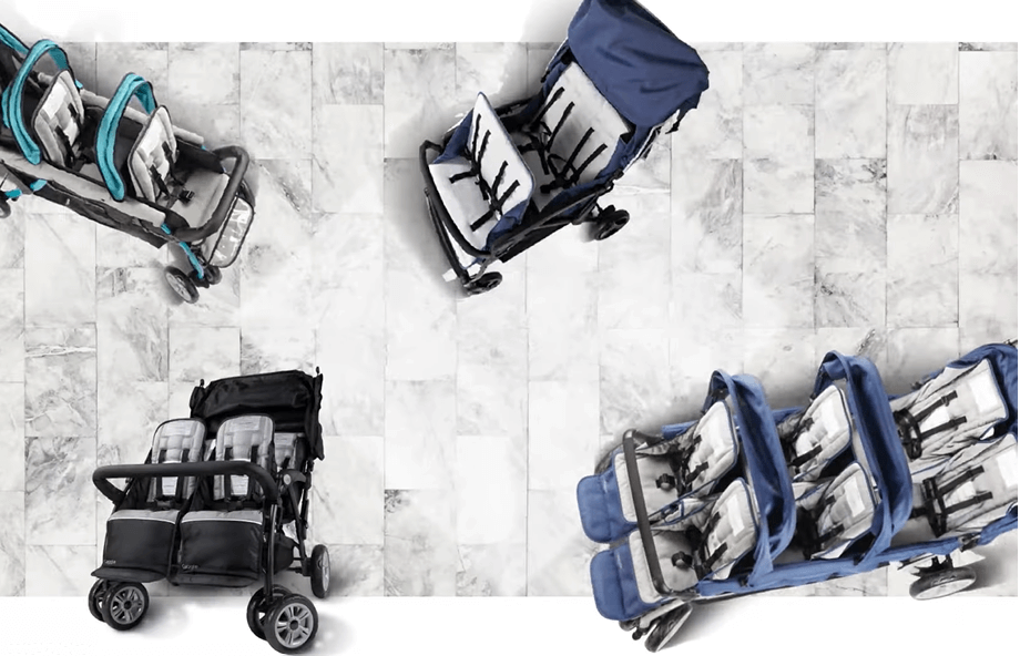 Gaggle Odyssey 4x4 Quad Kinderwagen für 4 Kinder Blau/Schwarz 