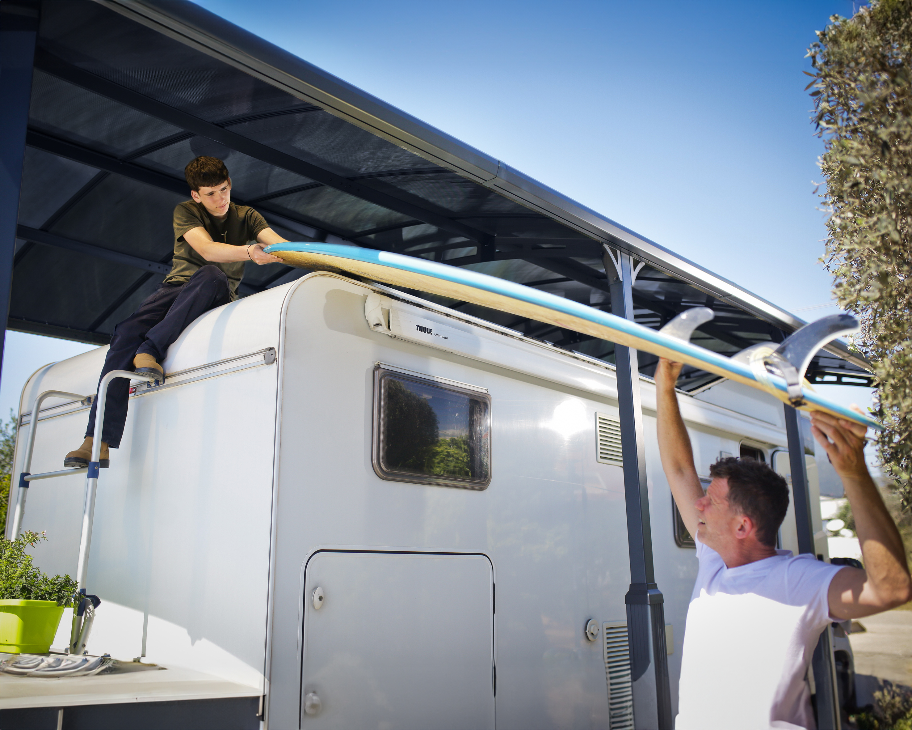 Canopia Alpine 863X360X307 cm RV Carport en Boothuis Donkergrijs Brons