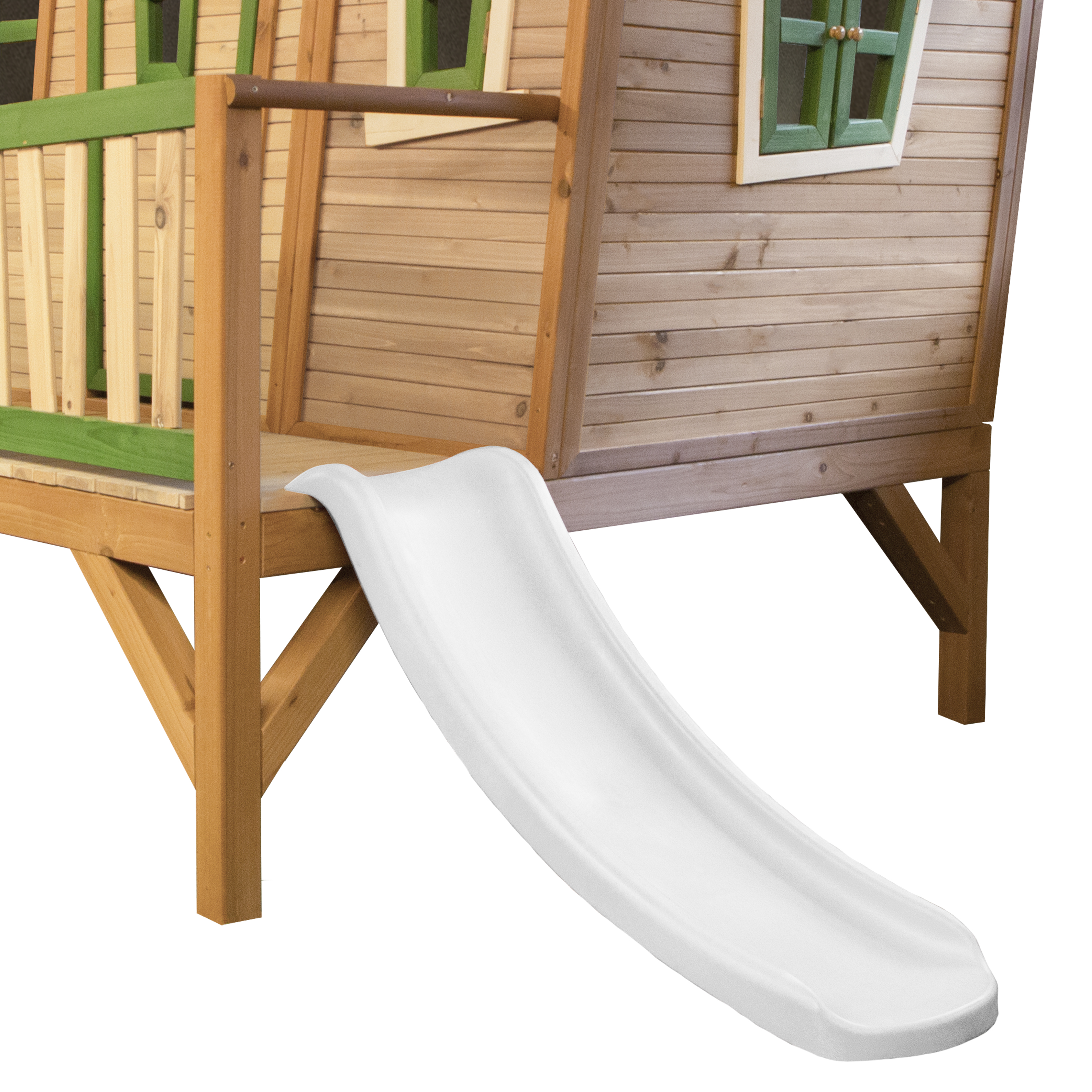 AXI Emma Playhouse Brown/Green - White Slide-8717973938118 AXI Emma Playhouse Brown/Green - White Slide
