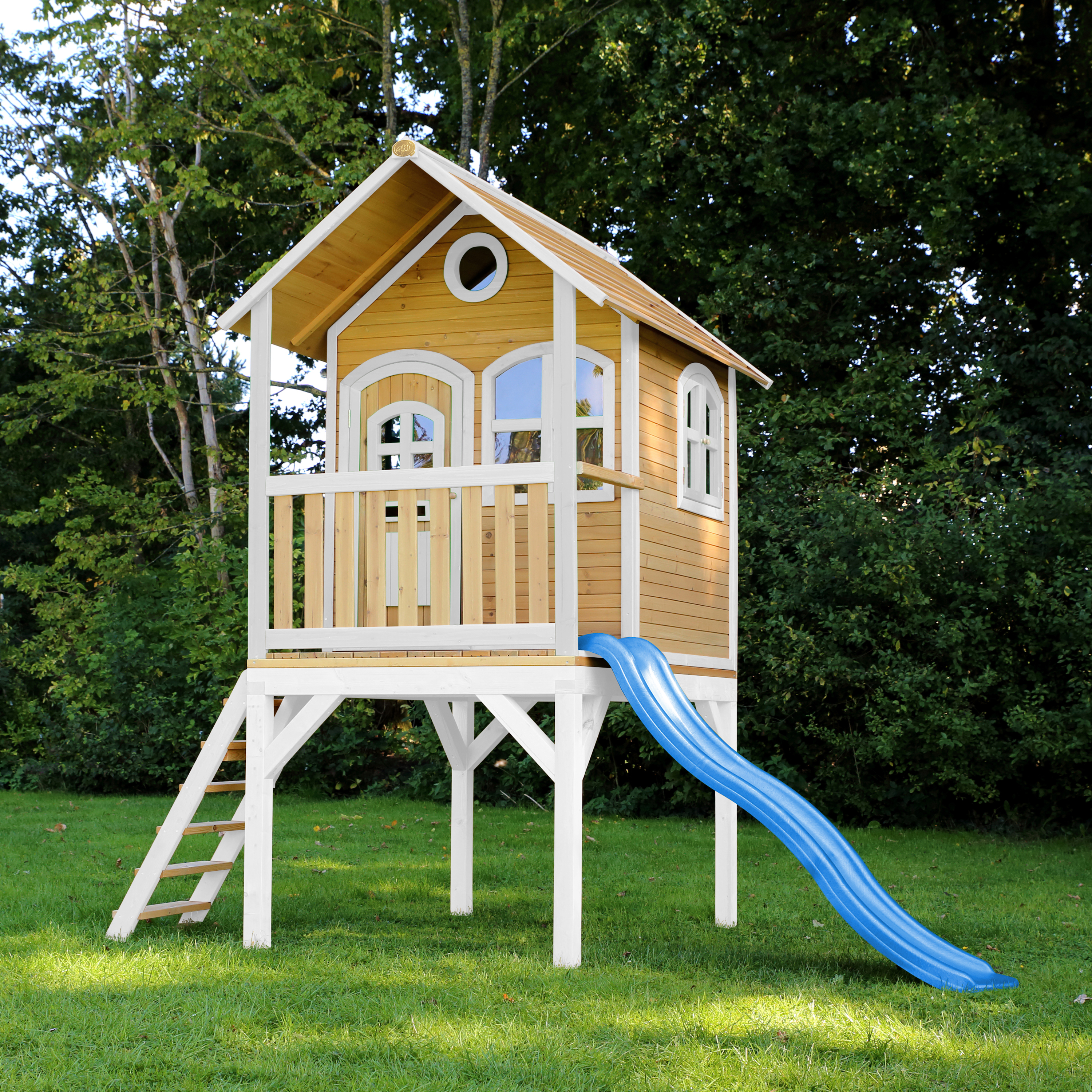 AXI Laura Playhouse Brown/White - Blue Slide