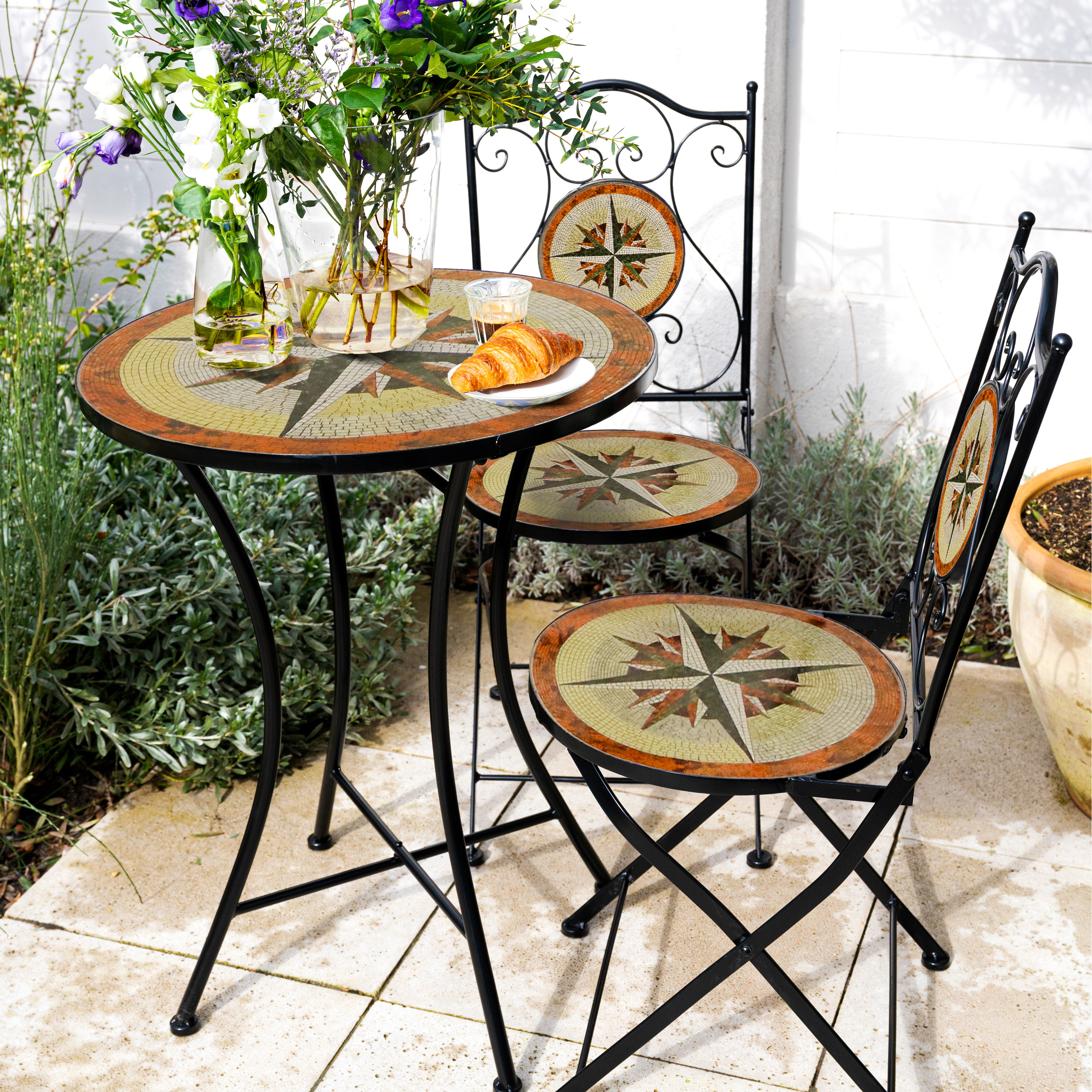 AXI Amélie Mosaik Bistro Set Windrose Mehrfarbig