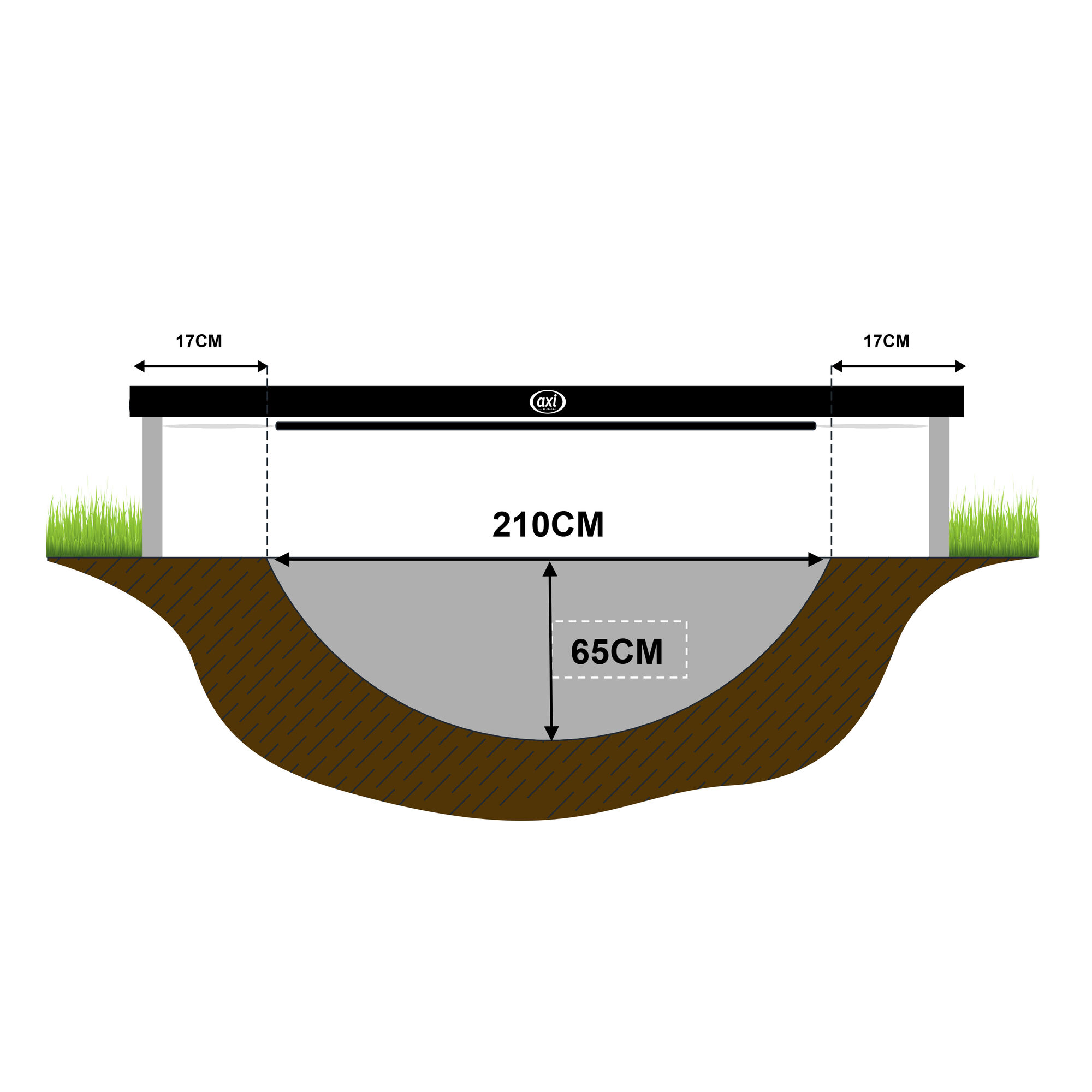 AXI Boston Trampolin Rund mit Netz Ø 244 cm Grün - Inground und Onground