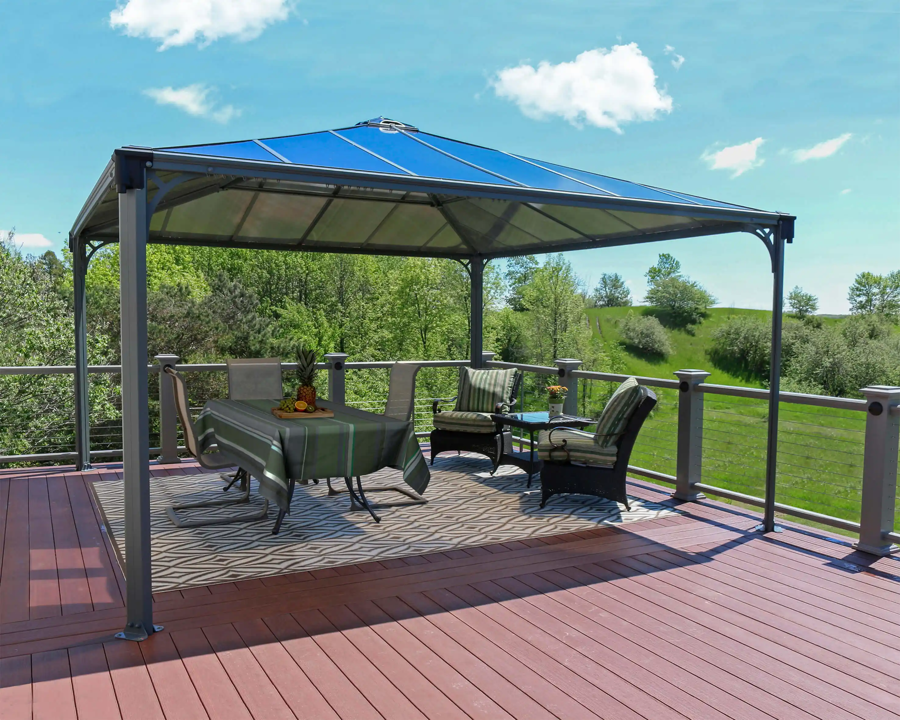 Canopia Palermo 430X430 cm tuinpaviljoen Donkergrijs Brons-7290108133578 Canopia Palermo 430X430 cm tuinpaviljoen Donkergrijs Brons