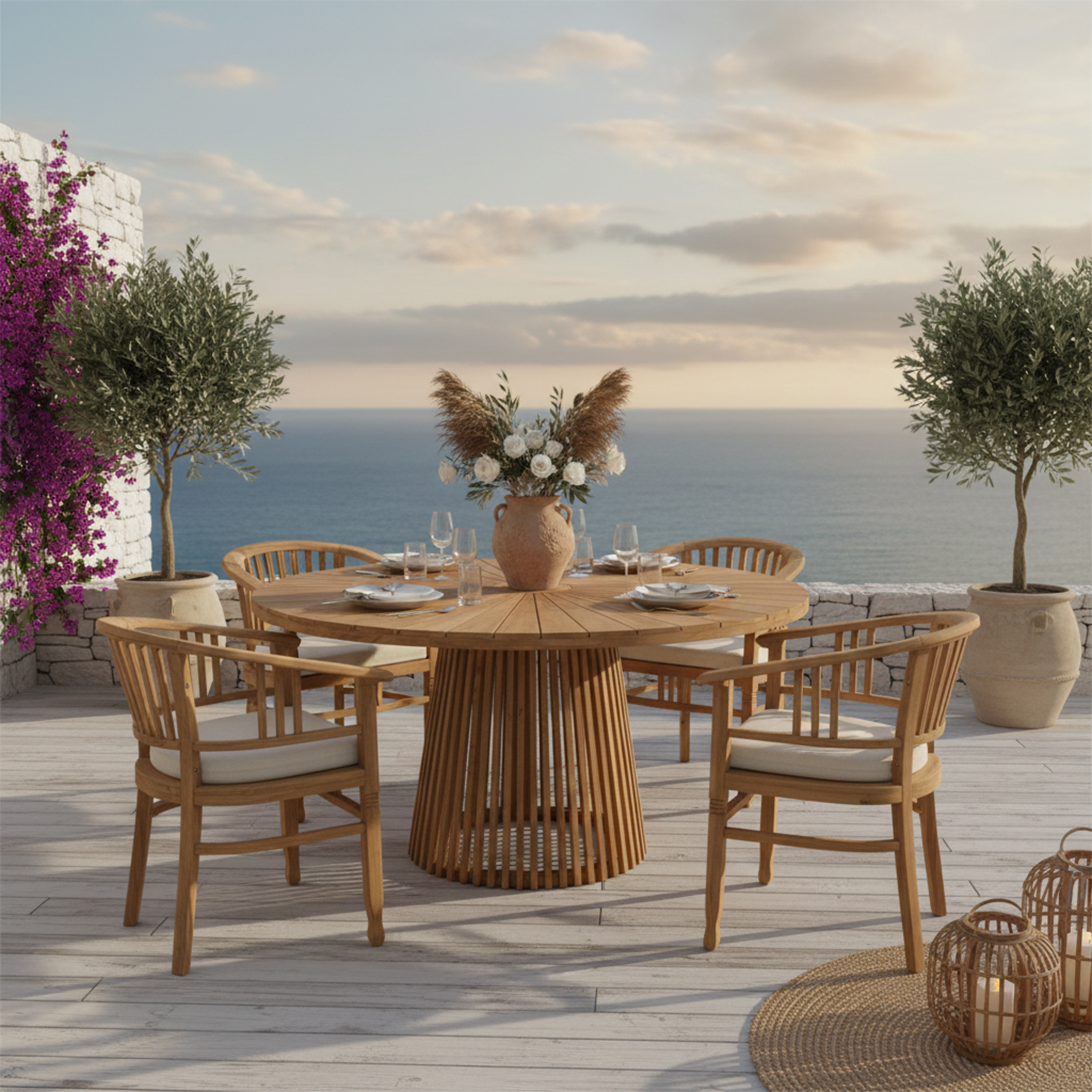 AXI Hani Teak Round Garden Table Ø 150 cm