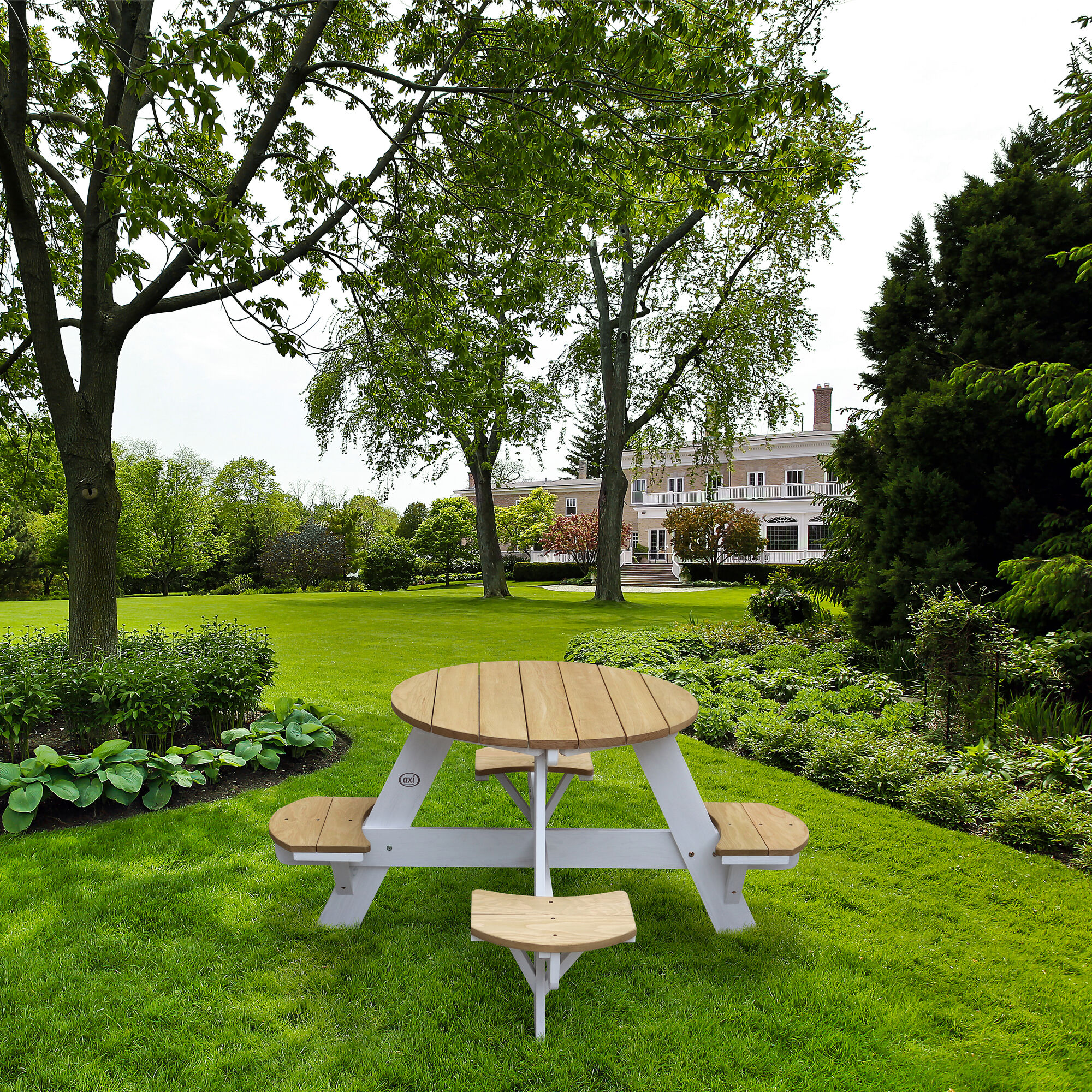AXI UFO Picknicktafel Rond Bruin/wit