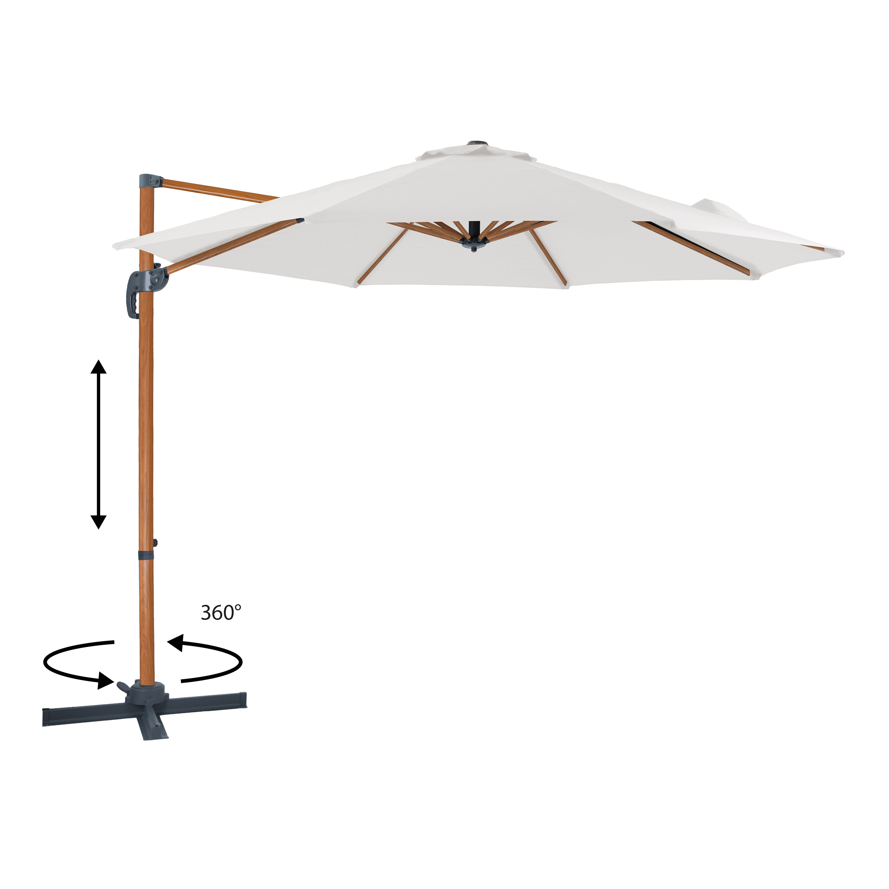 AXI Marisol Ampelschirm Ø 300cm Holz-Optik/beige 