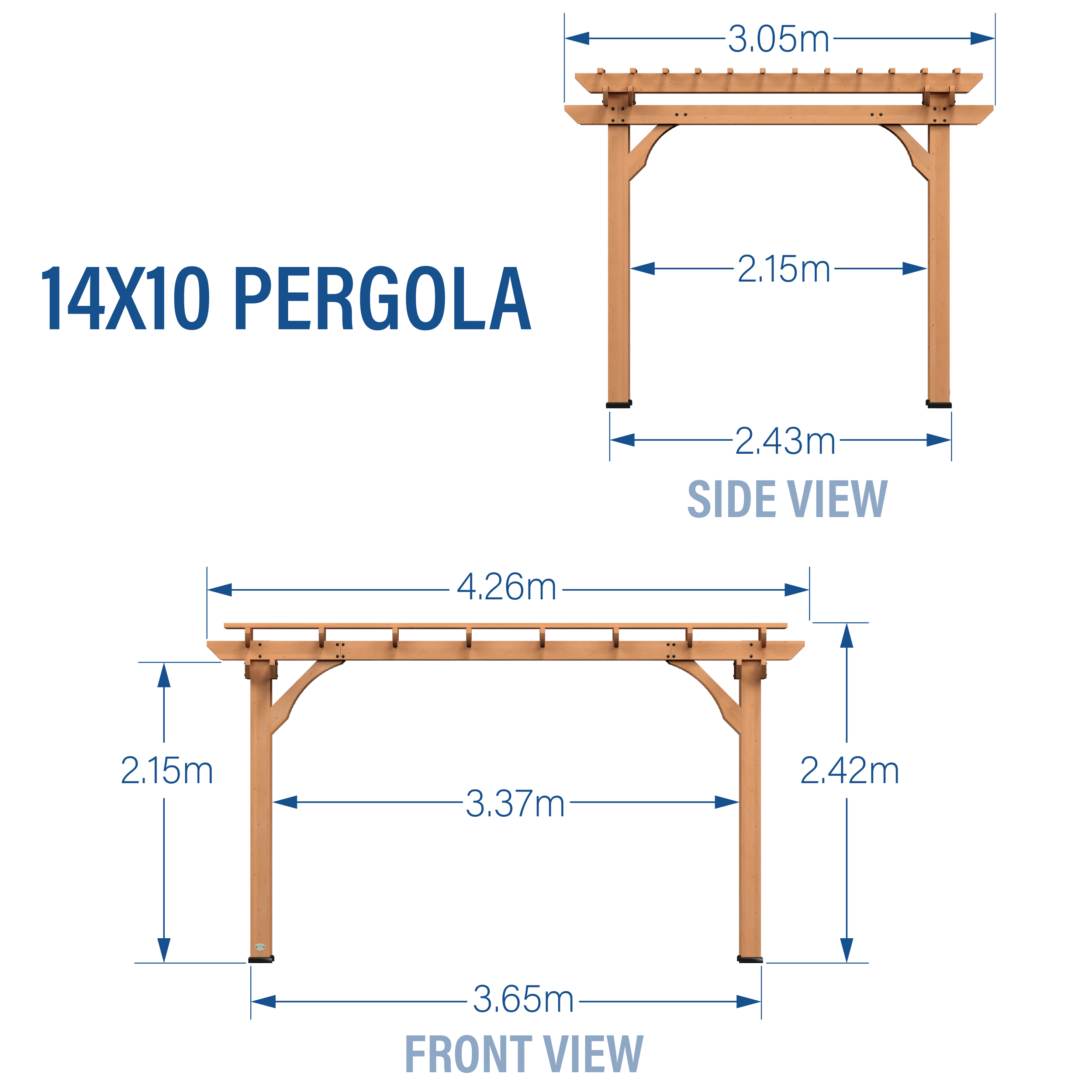 Backyard Discovery Pergola aus Holz 305 x 427 cm