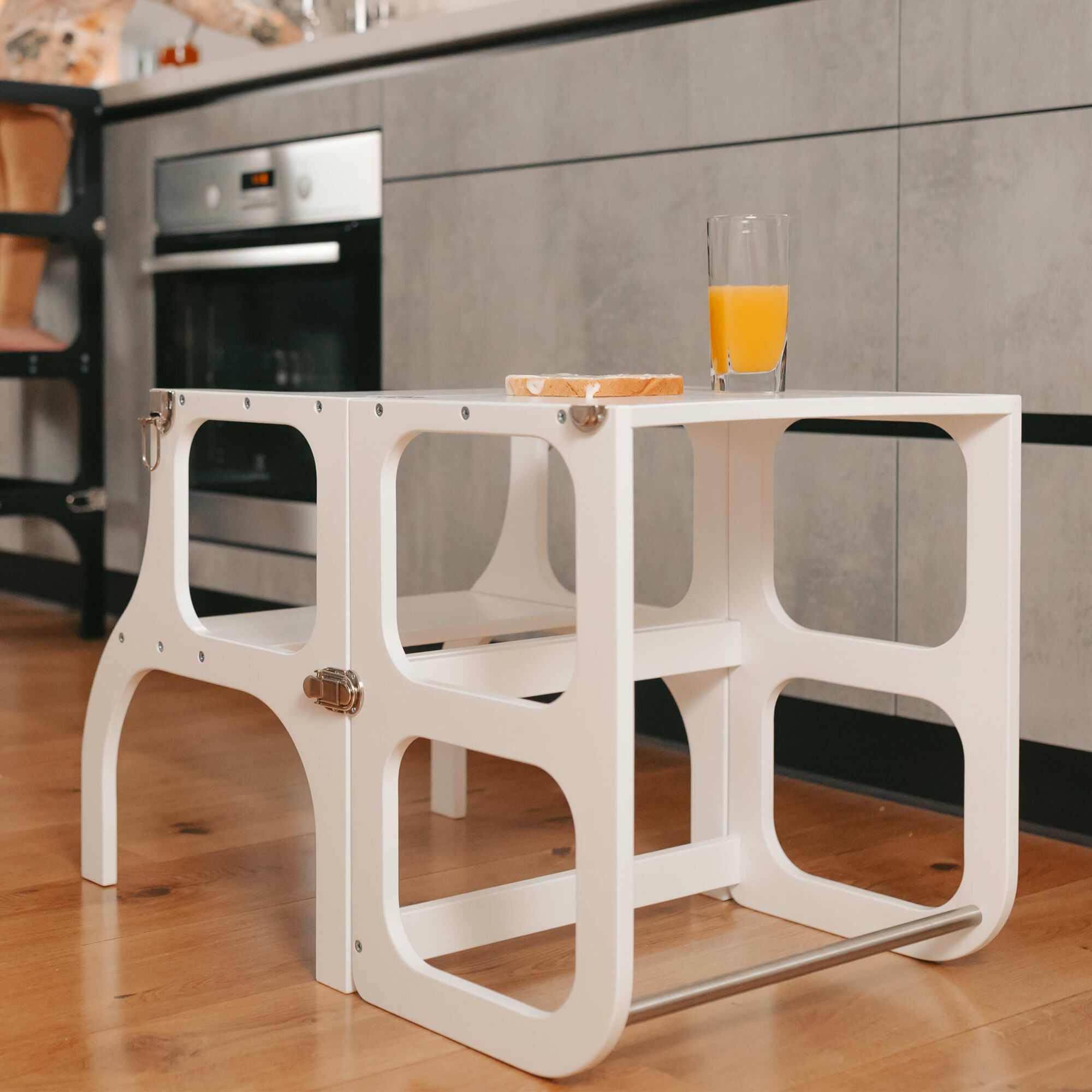 Ette Tete Step'n'Sit leertoren inklapbaar van hout wit 