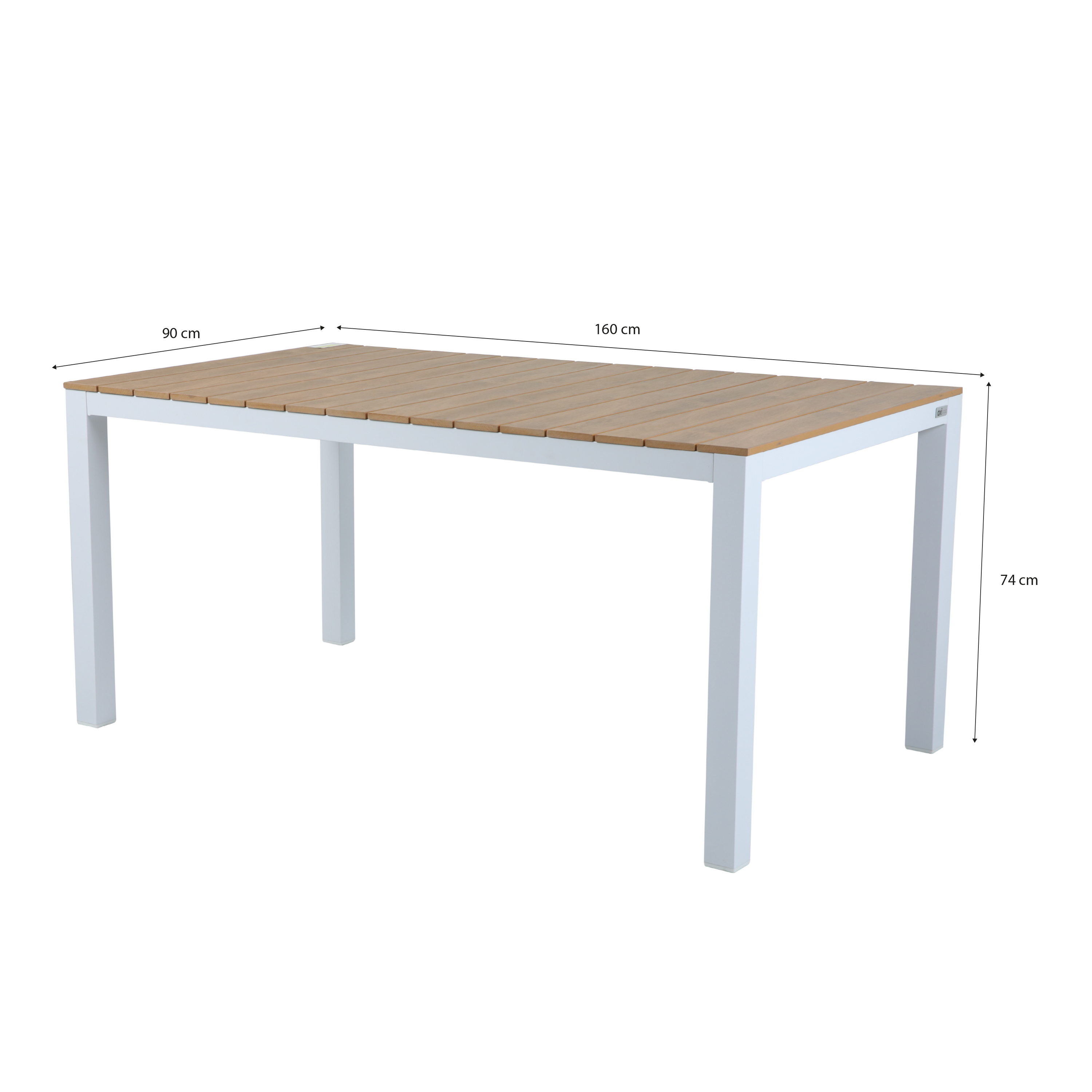 AXI Suvi Garden Set with 4 Chairs White with Teak-look Polywood