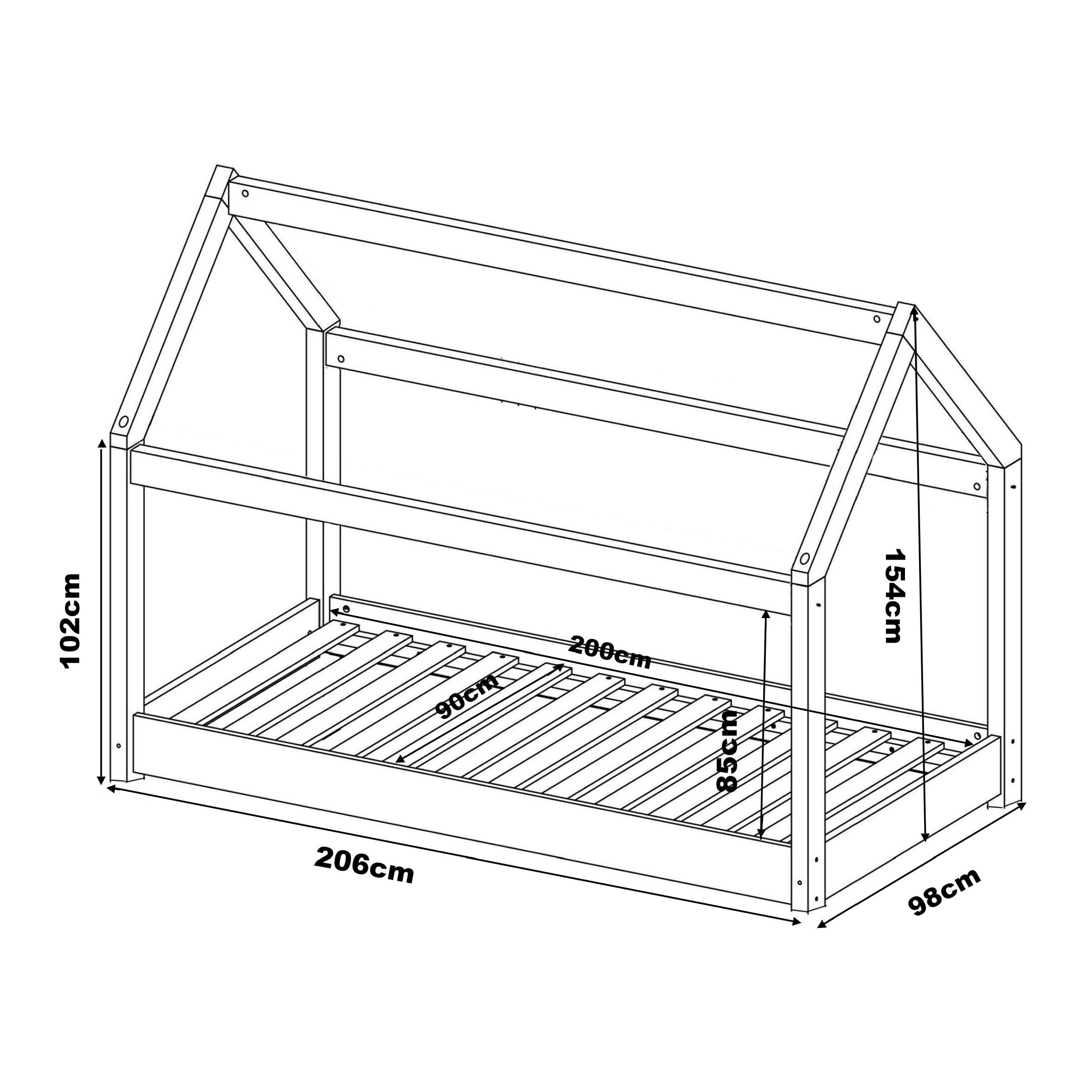 Sunny Zoey House Bed Natural – Without Mattress