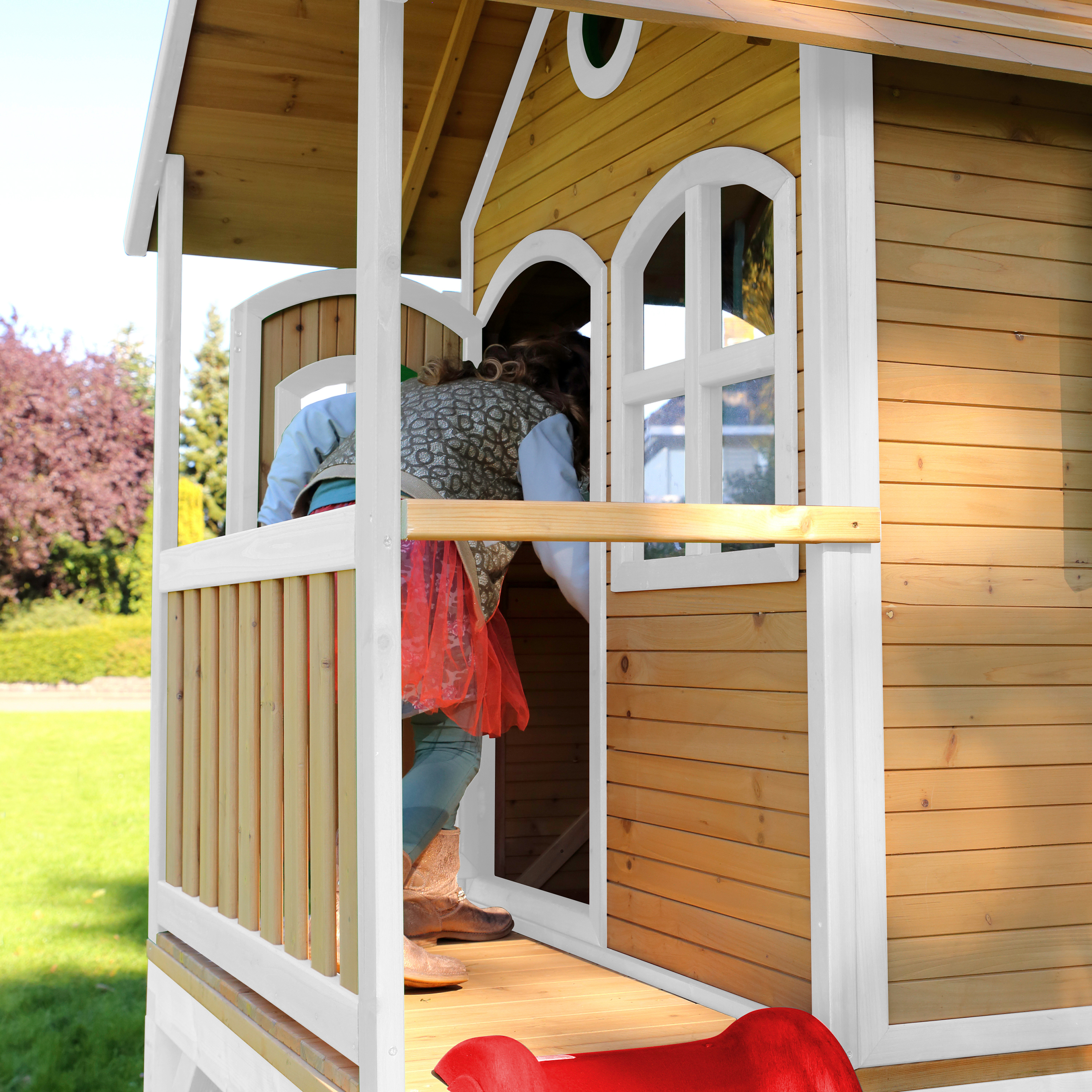 AXI Laura Playhouse Brown/White - Red Slide