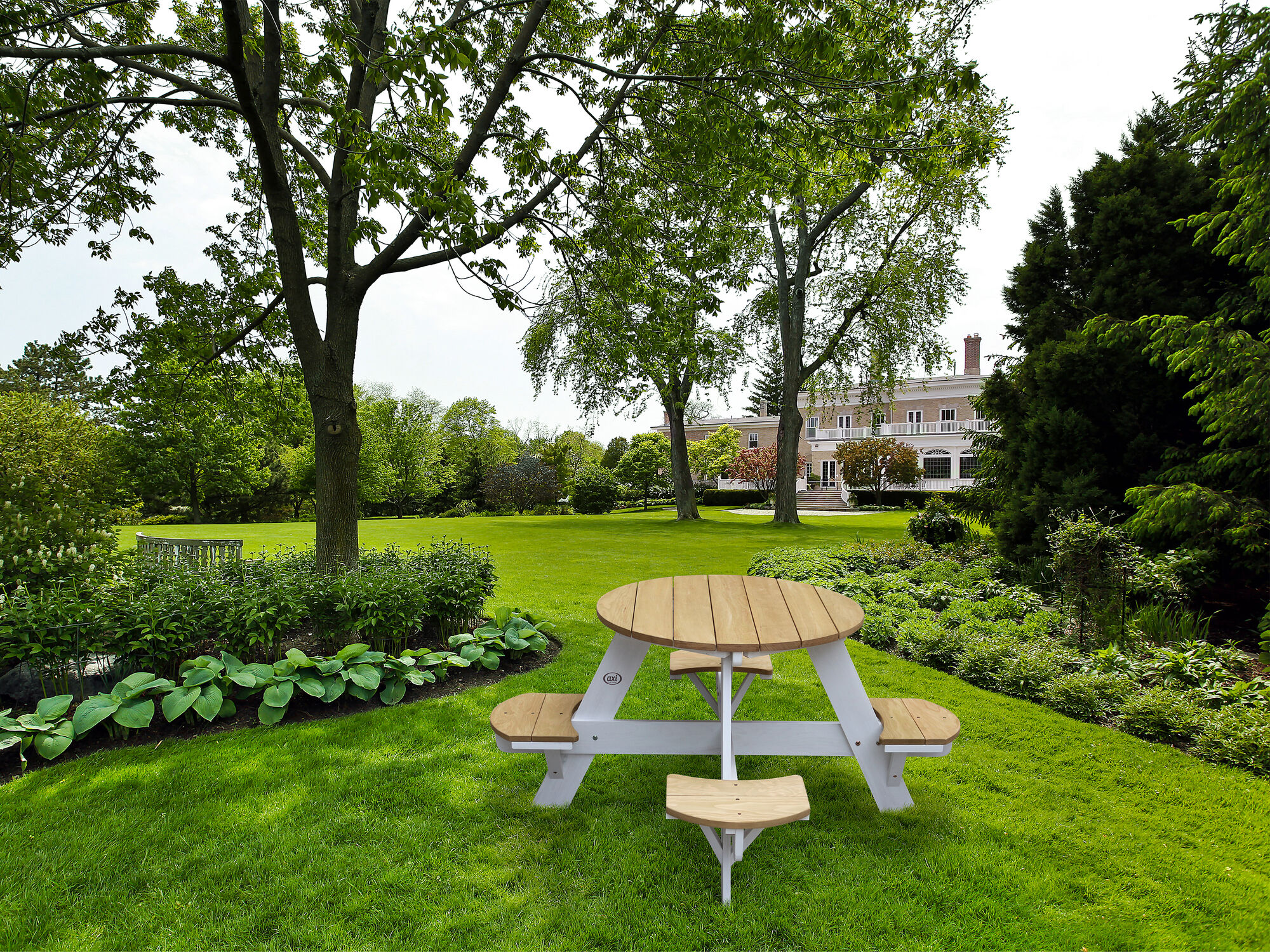AXI UFO Picknicktafel Rond Bruin/wit