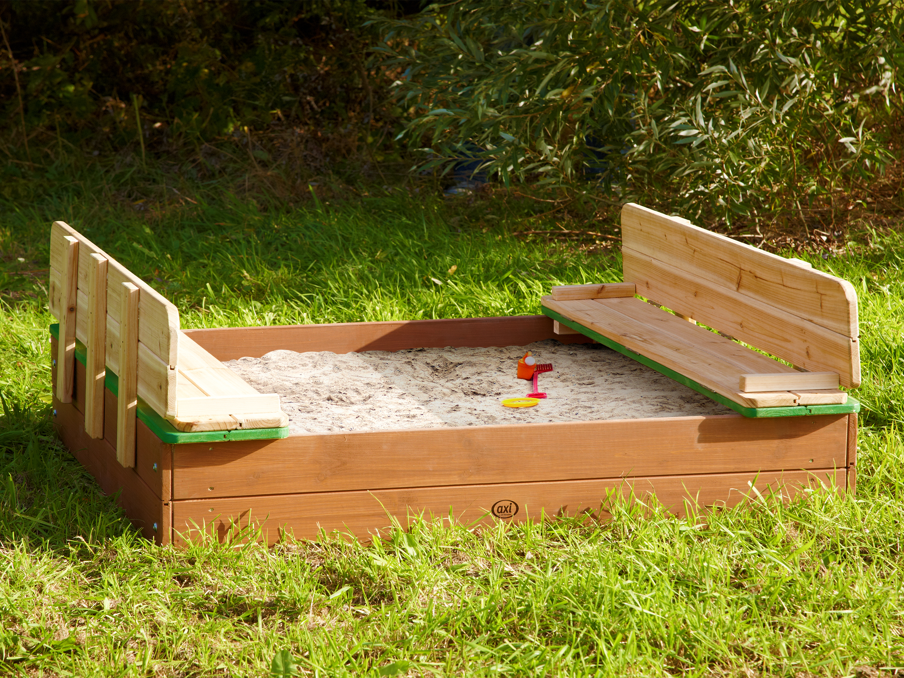 AXI Ella XL Sandbox - 120 x 120 cm - Brown/Green