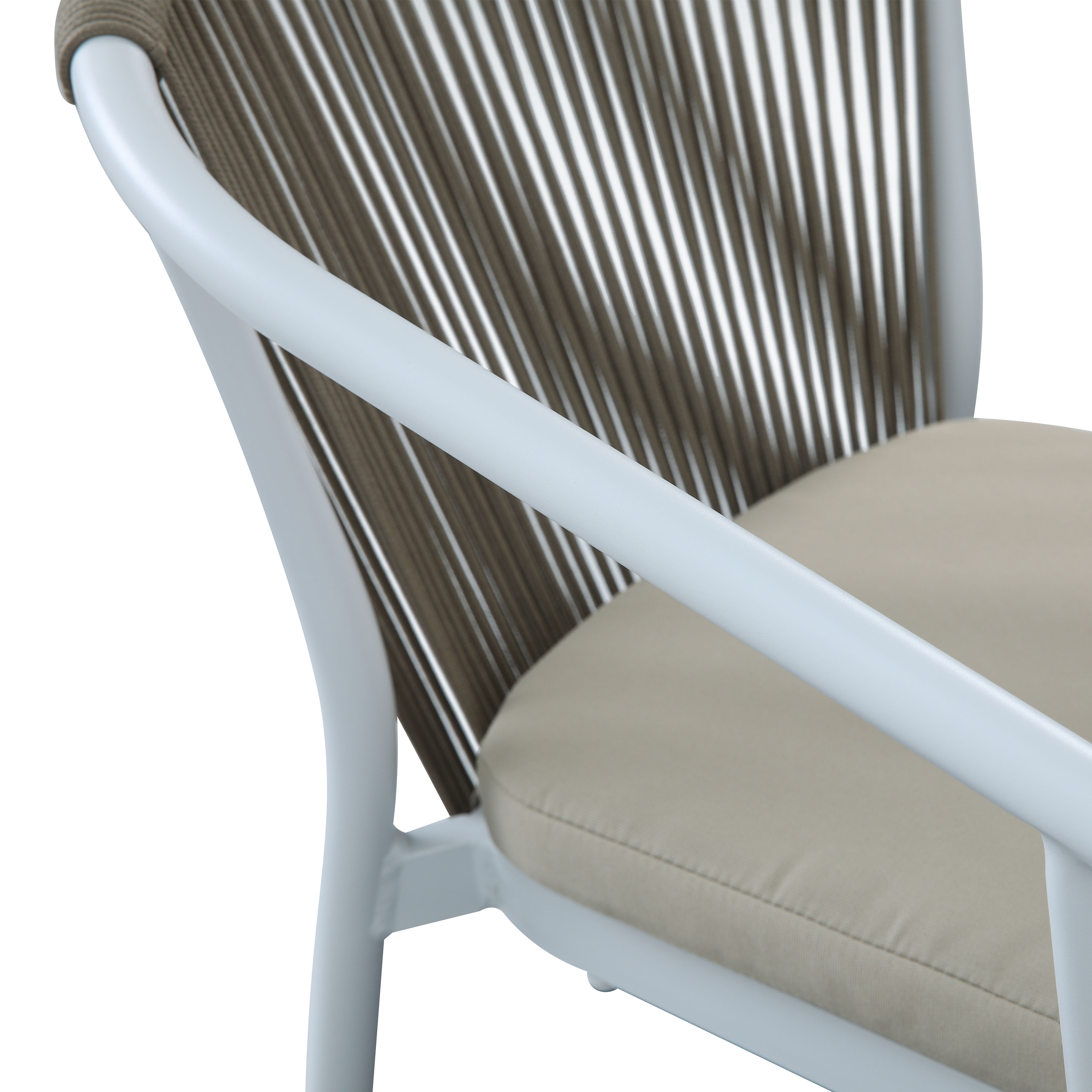 AXI Suvi Garden Set with 4 Chairs White with Teak-look Polywood