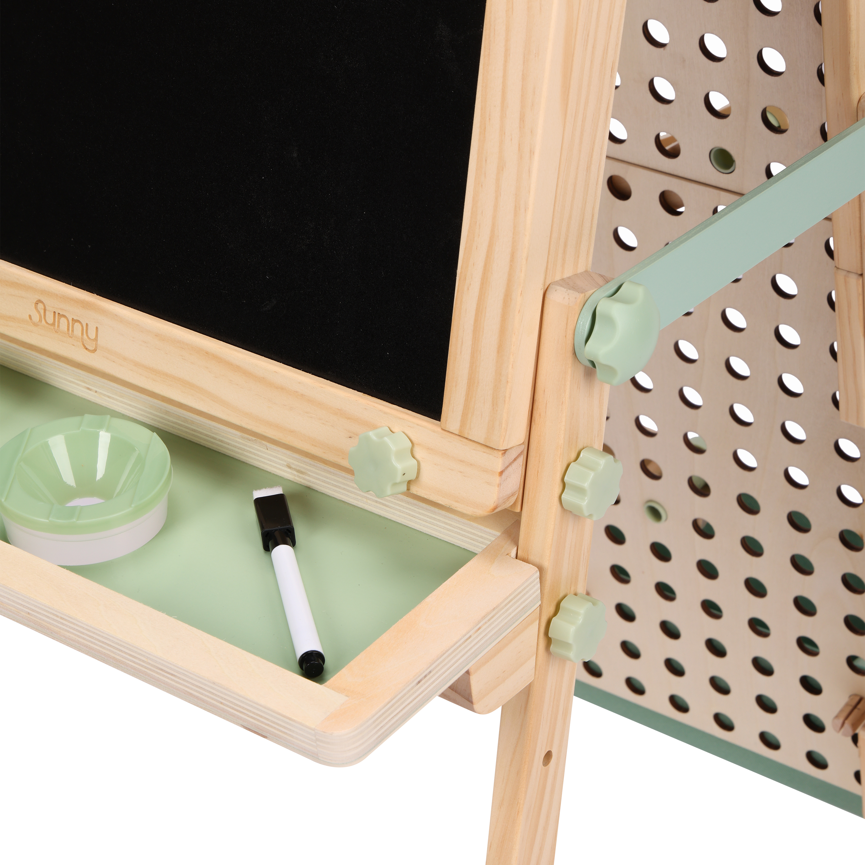 Sunny Mika Activity Easel with Pegboard - Natural Brown