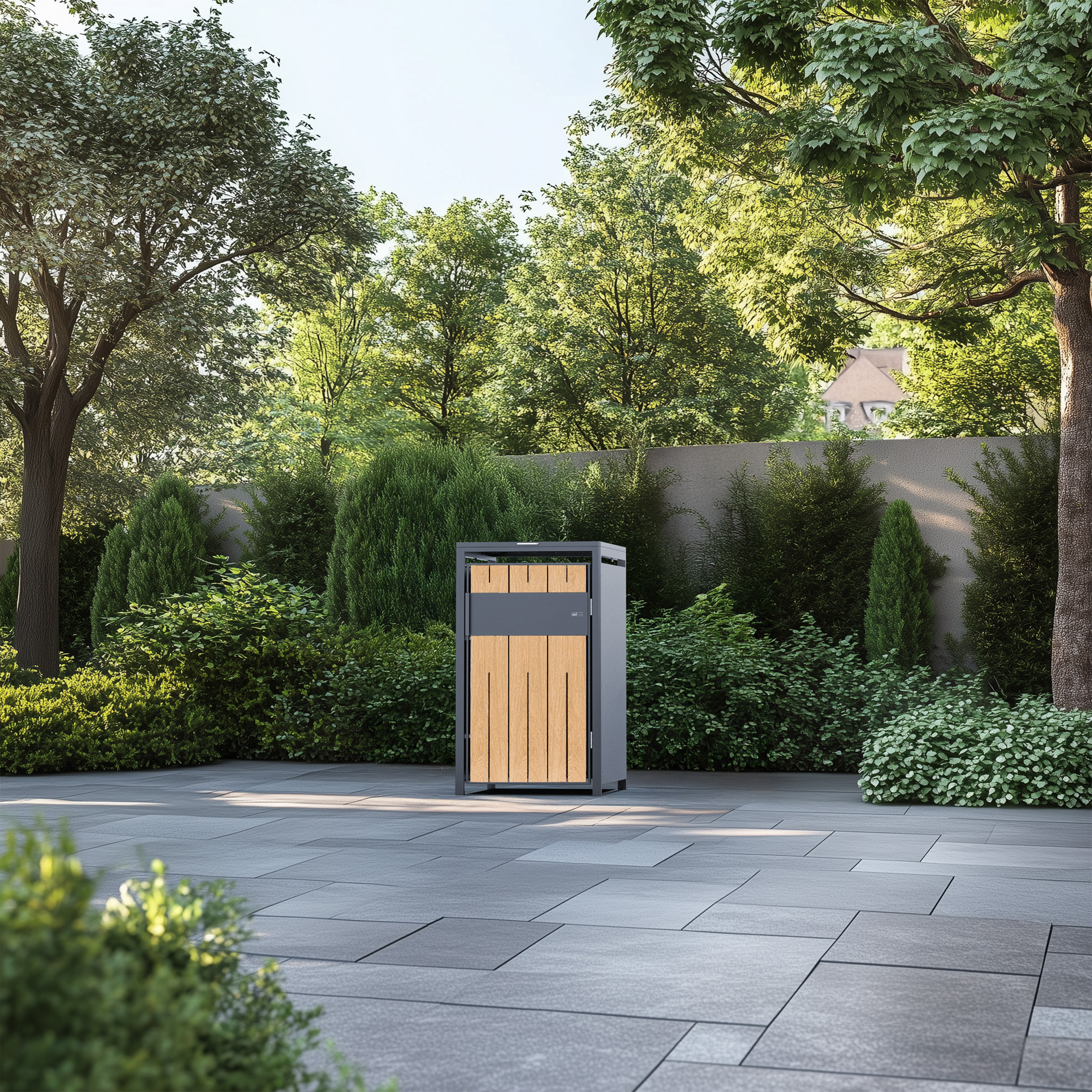 AXI Luke Metal Garbage Bin Shed - 1 Garbage Bin