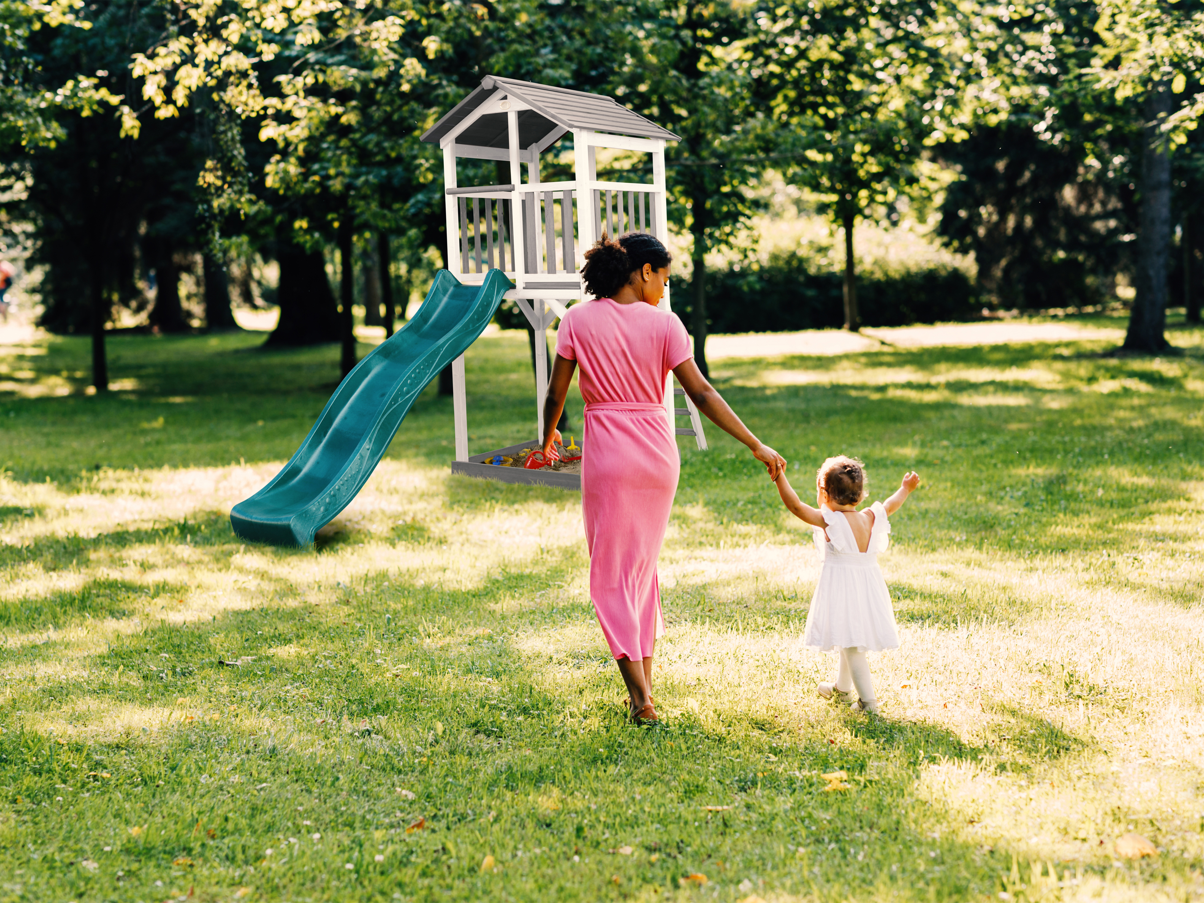 AXI Beach Tower Grey/White - Green Slide