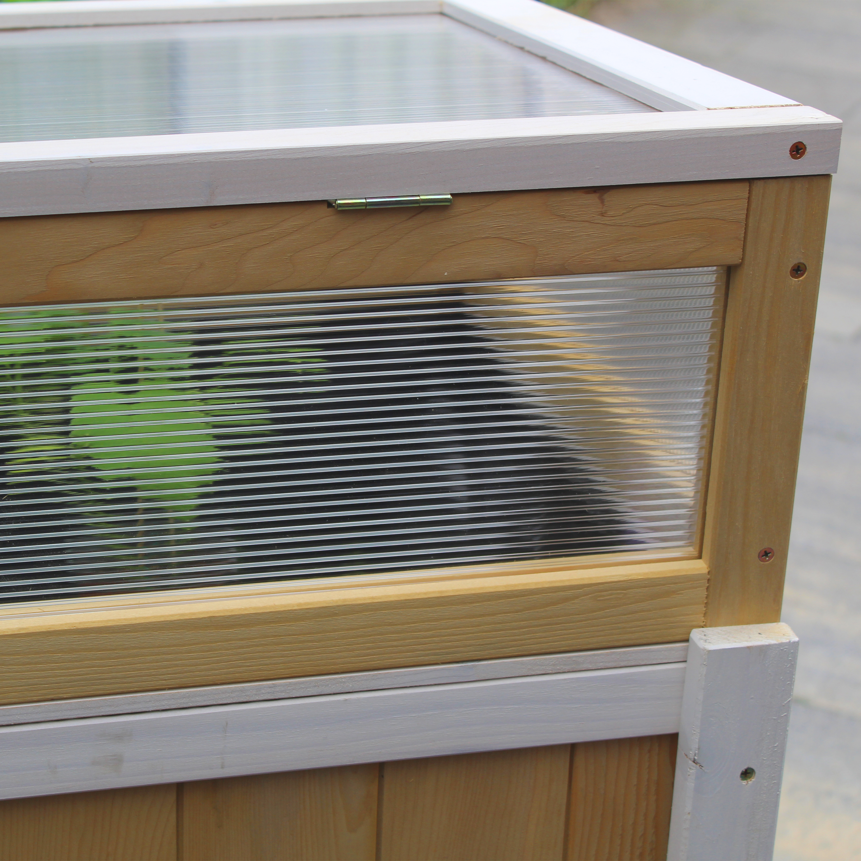 AXI Gardening Table with Greenhouse and ground cloth - Brown/White