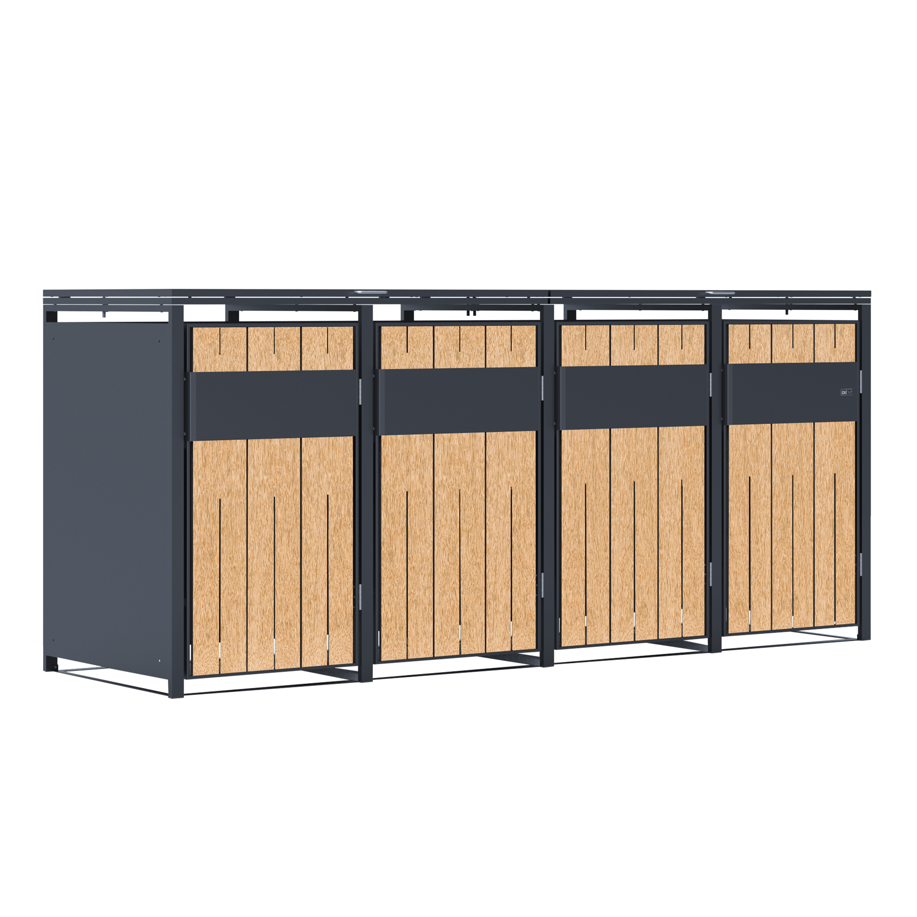 AXI Luke Metal Garbage Bin Shed - 4 Garbage Bins