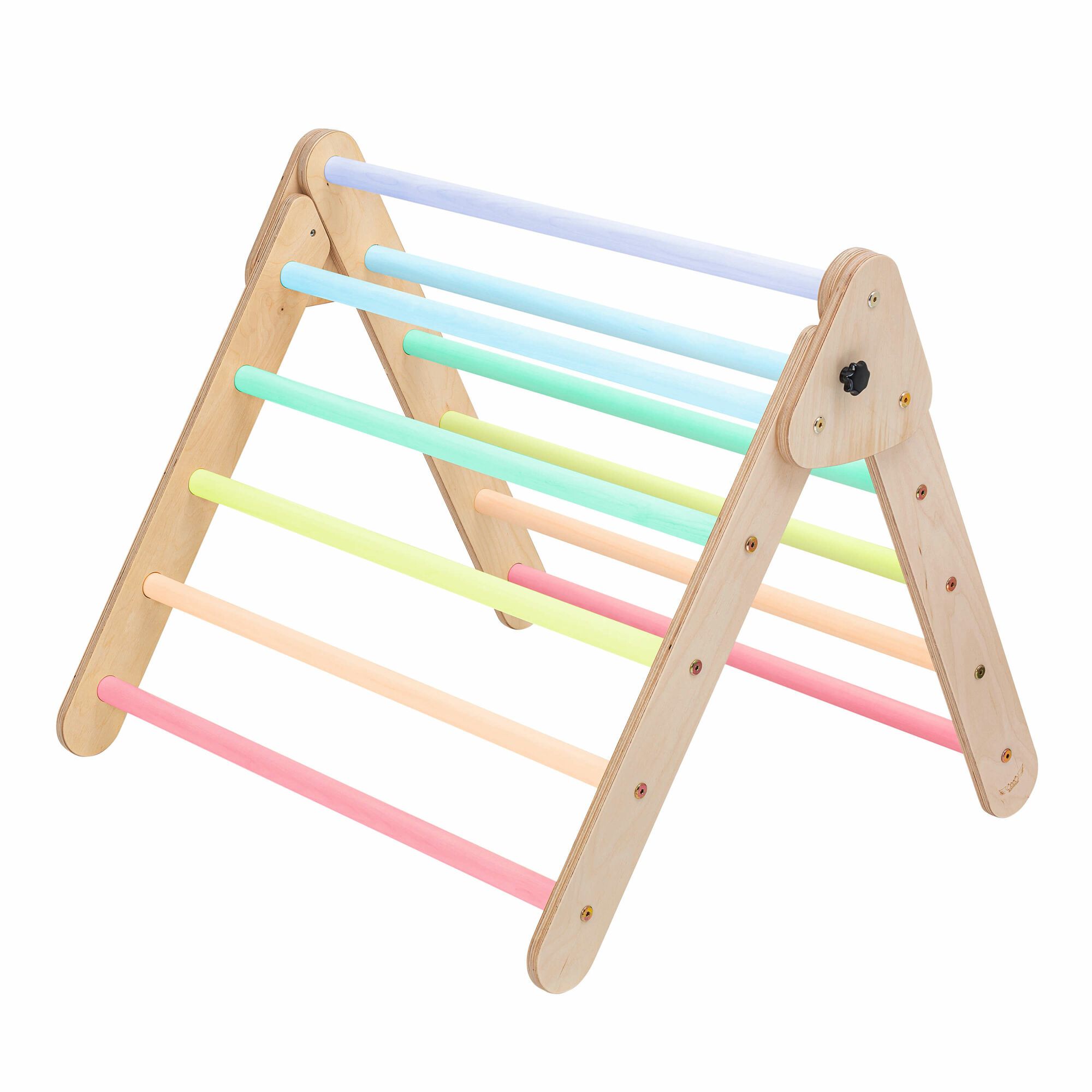 KateHaa Houten Klimdriehoek met Klimwand Pastel-4751038480949 KateHaa Houten Klimdriehoek met Klimwand Pastel