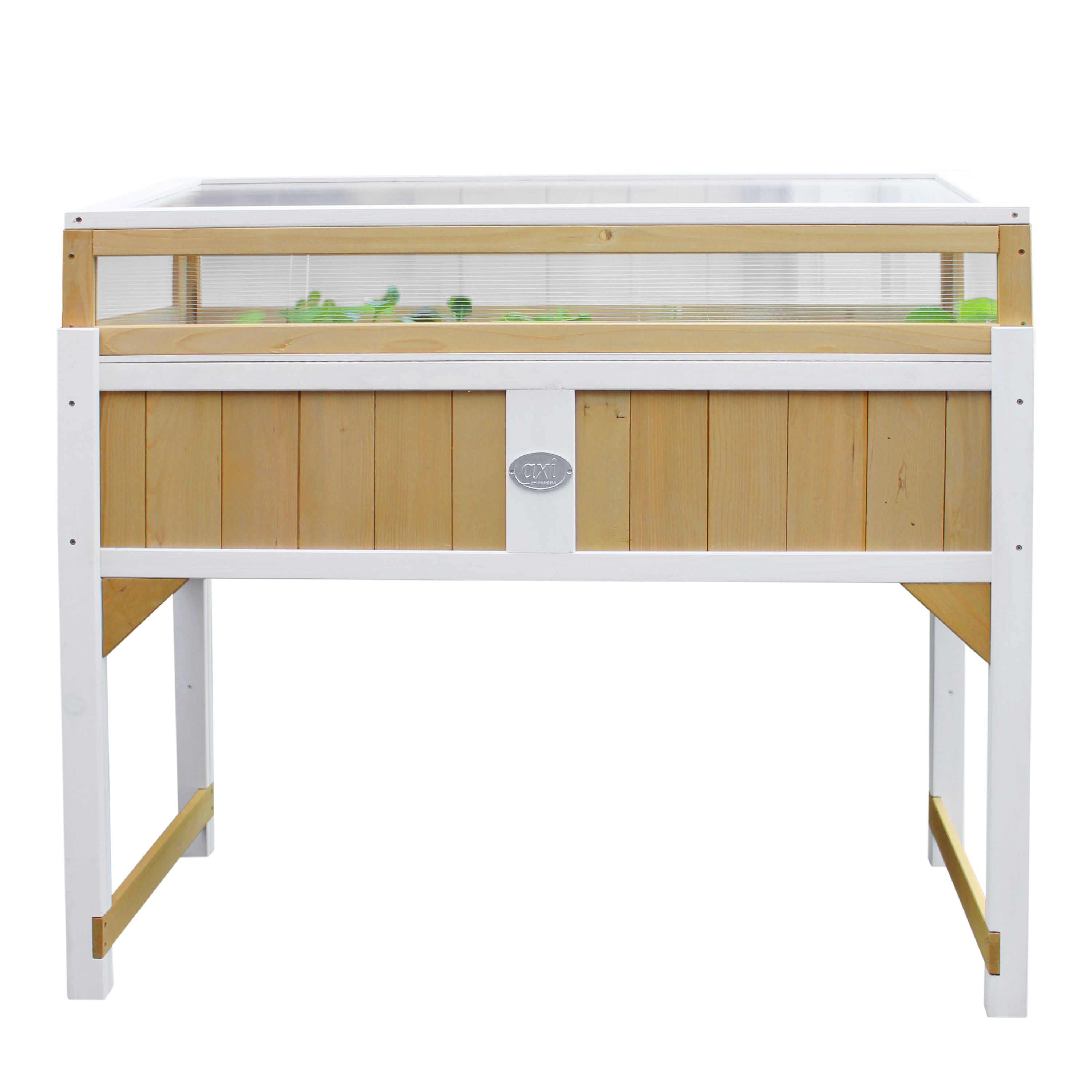 AXI Gardening Table with Greenhouse and ground cloth - Brown/White