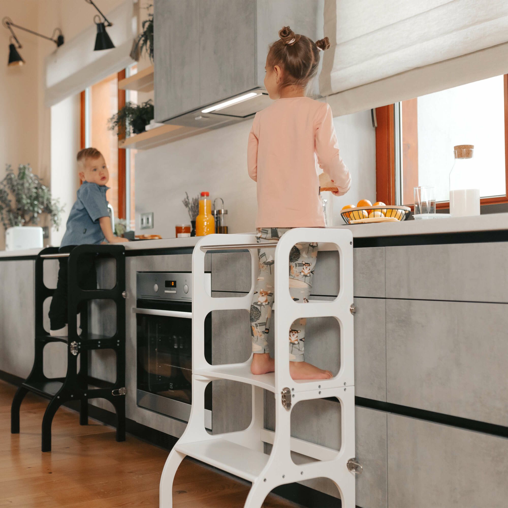 Ette Tete Step'n'Sit leertoren inklapbaar van hout wit 