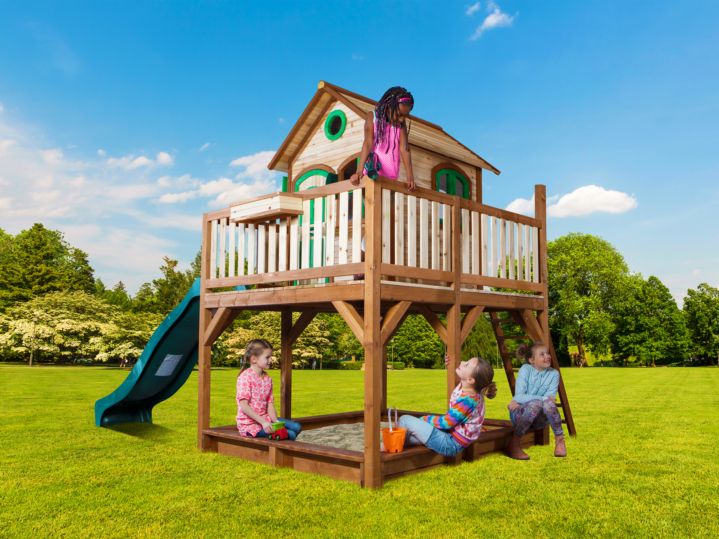 AXI Liam Playhouse Brown/Green - Green Slide