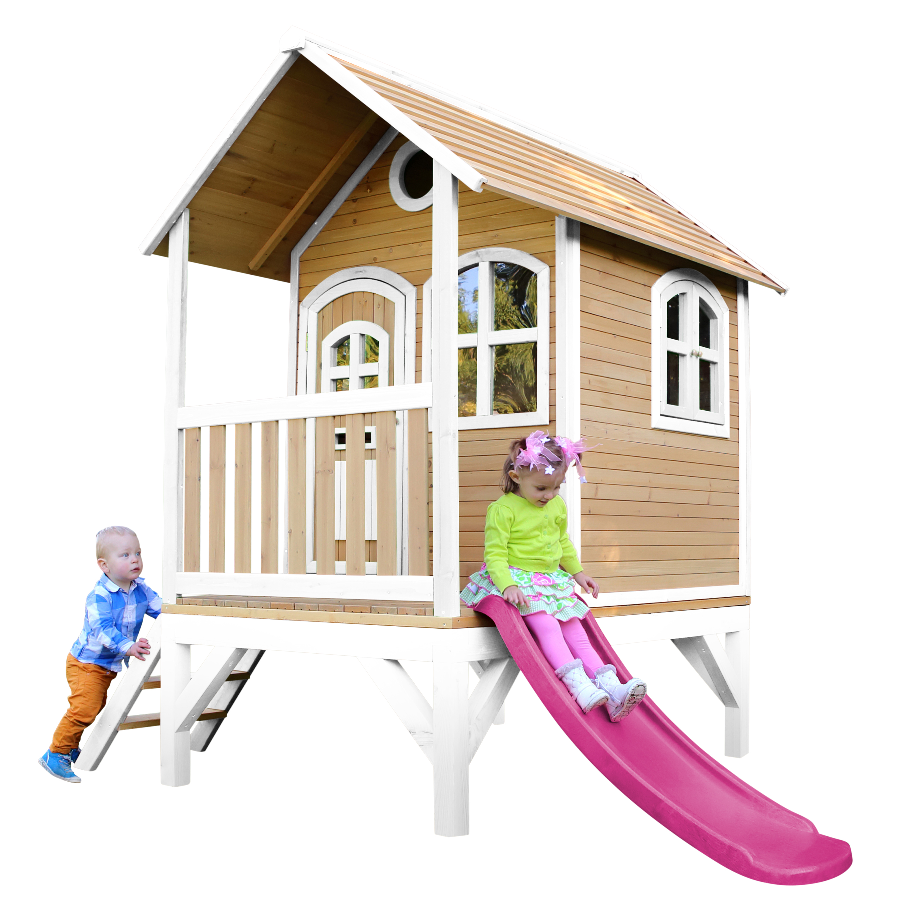 AXI Tom Playhouse Brown/White - Purple Slide