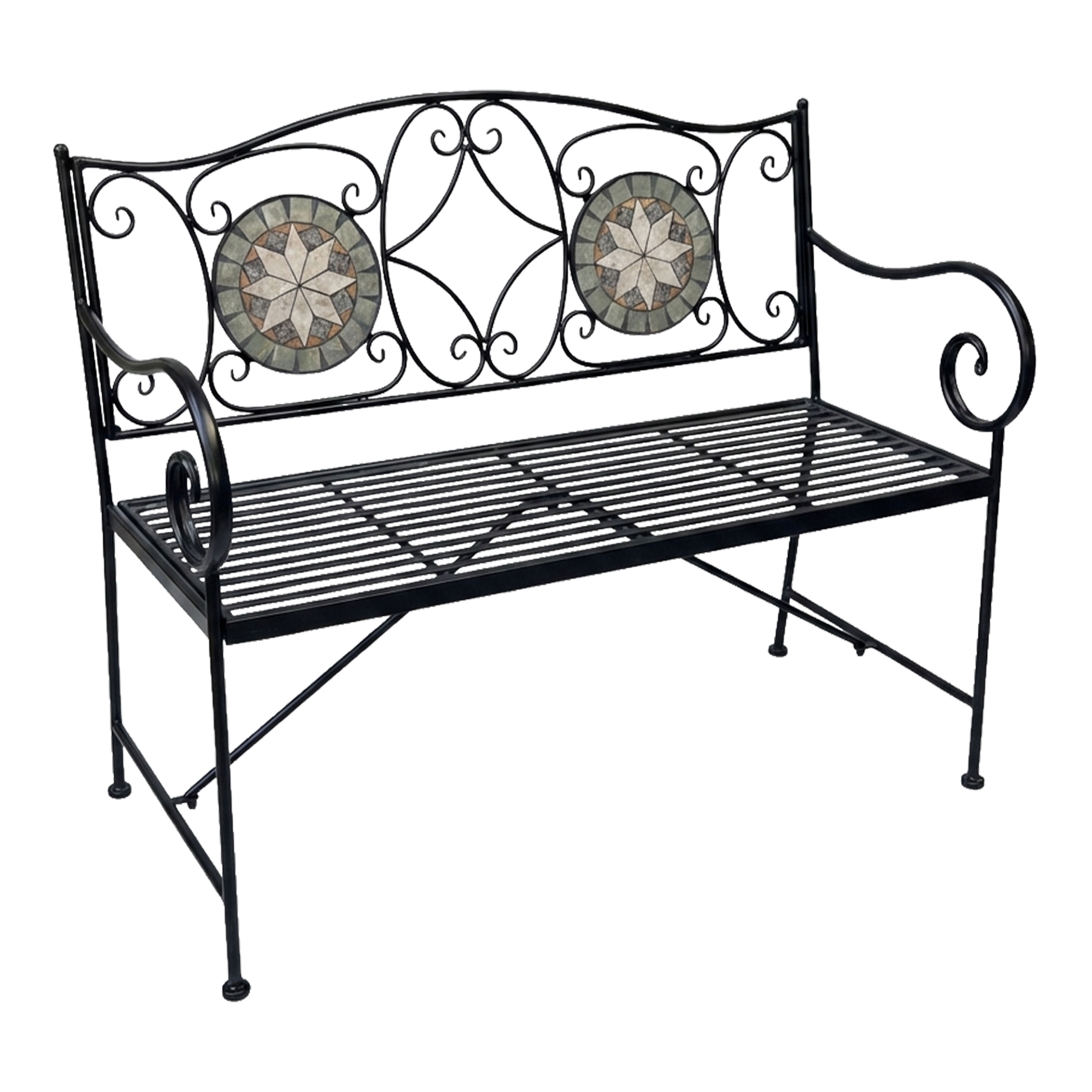 AXI Margot Mosaic Garden Bench Star – Grey/Brown