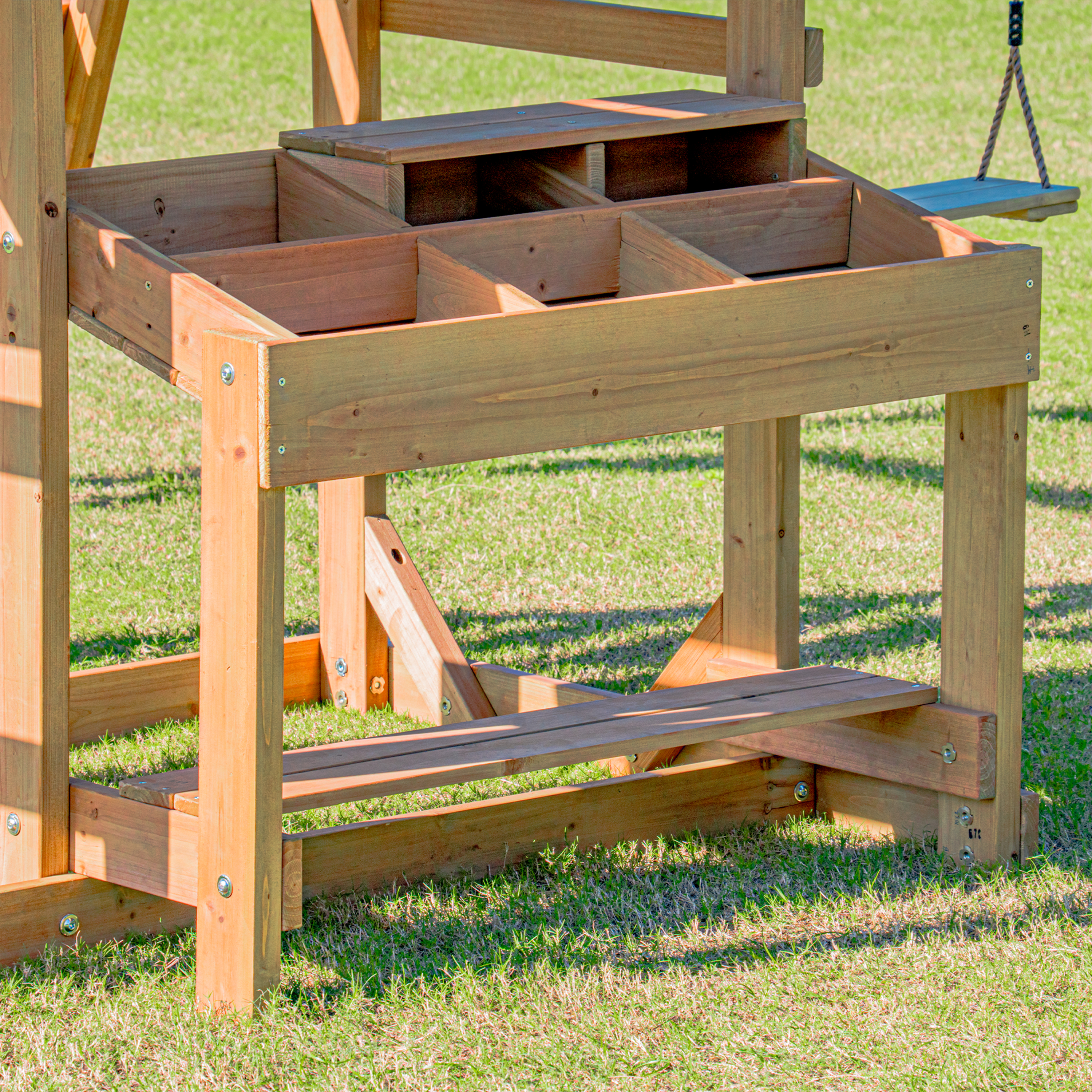 AXI Mitch Climbing Frame with Double Swing. Trapeze and Lookout Tower – Purple Slide