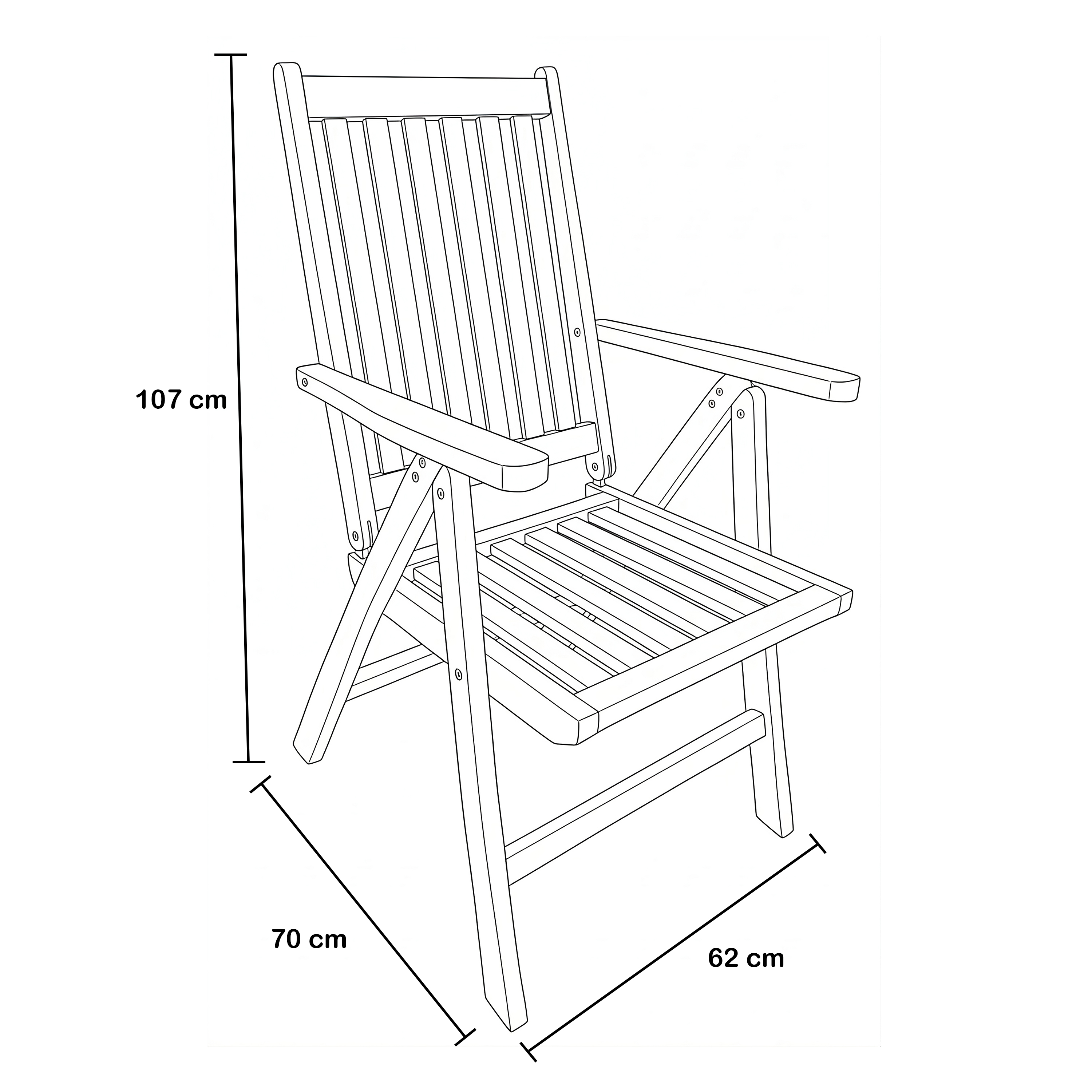 AXI Nuria Teak Adjustable Chairs – Set 2 pieces