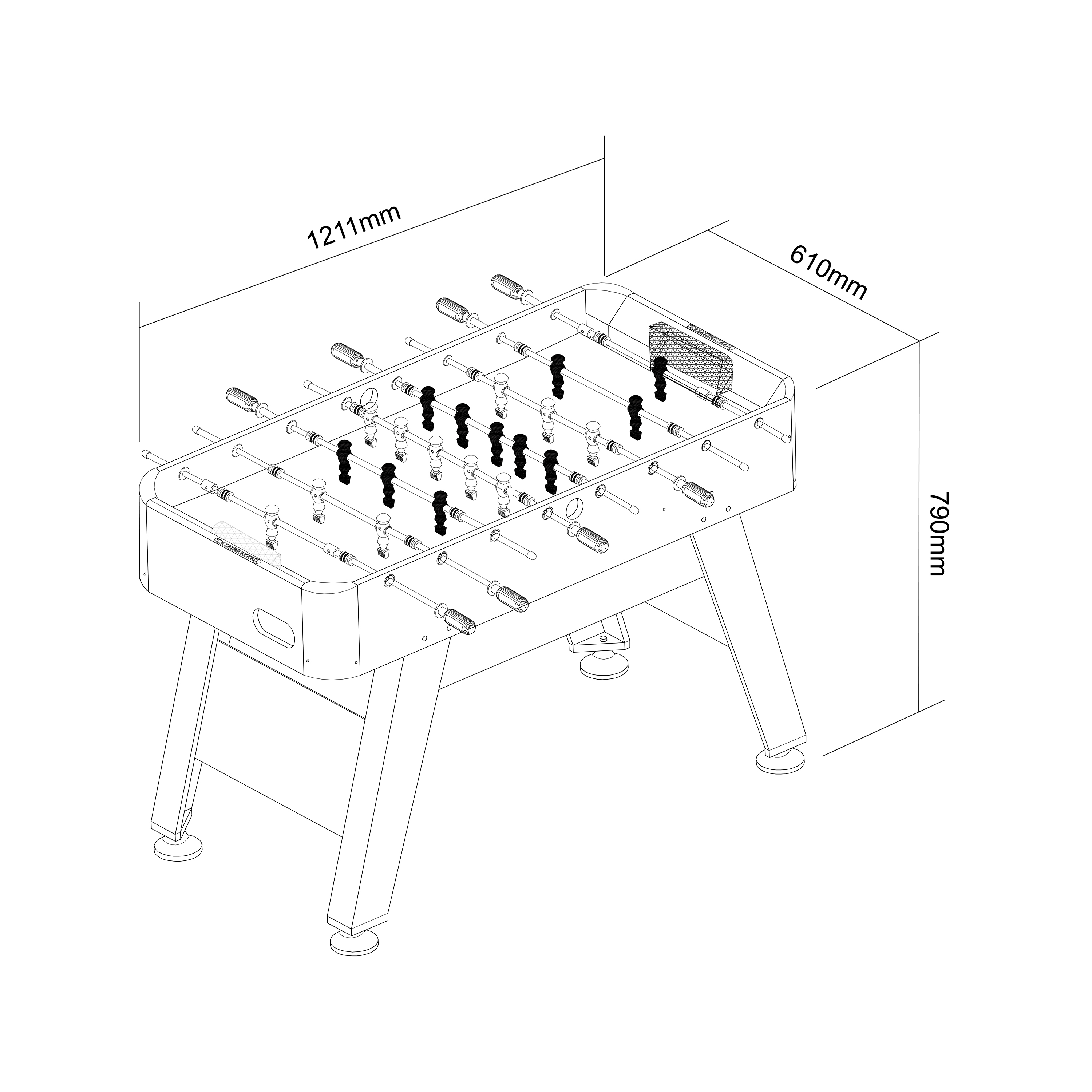 Cougar Striker Football Table Dark Brown/Black