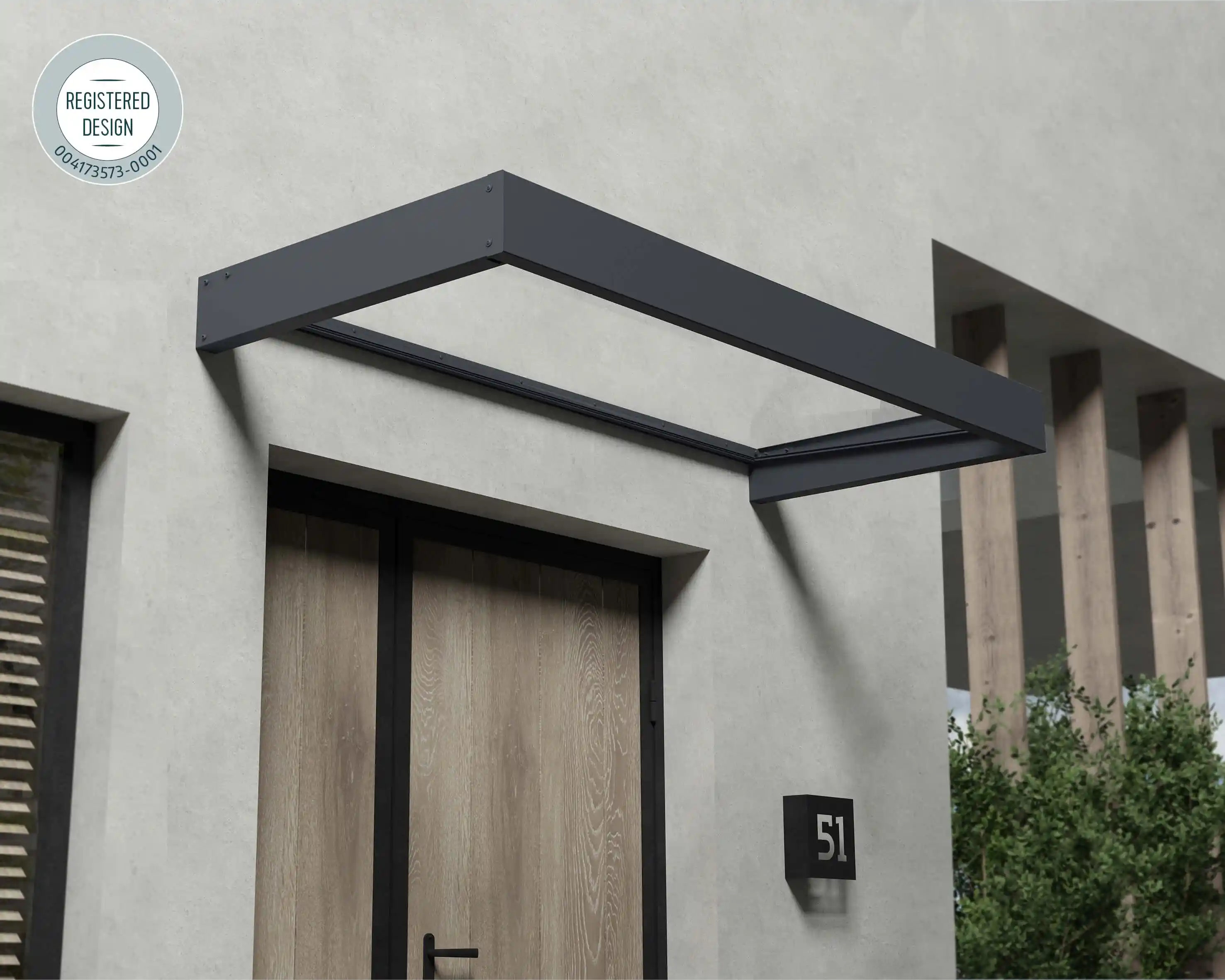 Canopia Sophia 215X95 cm Deur en Veranda Luifel Donkergrijs Helder-7290108602166 Canopia Sophia 215X95 cm Deur en Veranda Luifel Donkergrijs Helder